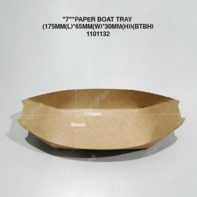 7 INCH KRAFT PAPER BOAT TRAY (BOAT) 纸木舟