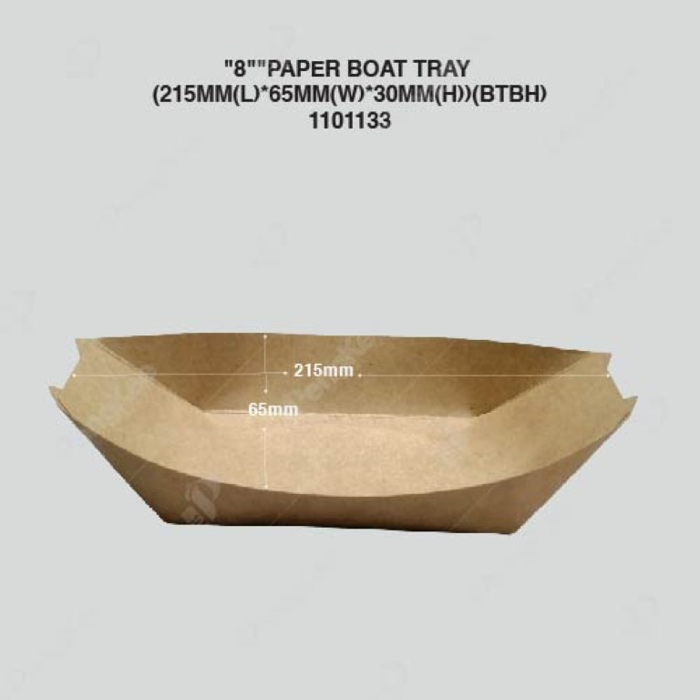 8 INCH KRAFT PAPER BOAT TRAY (BOAT) 纸木舟