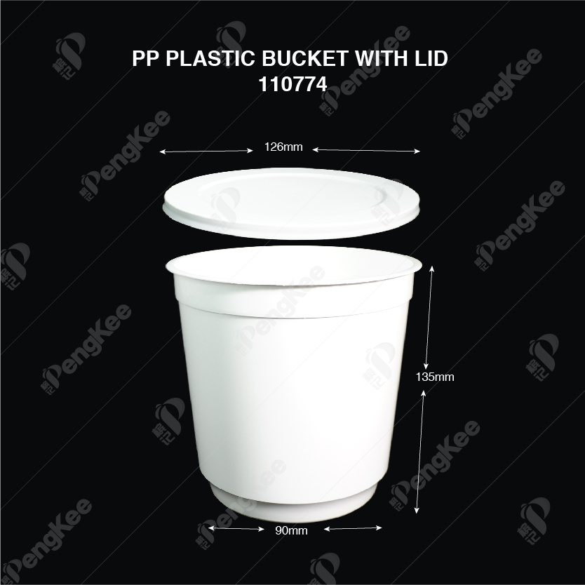 PP PLASTIC BUCKET WITH LID 1KG  200'S/CTN (TH)