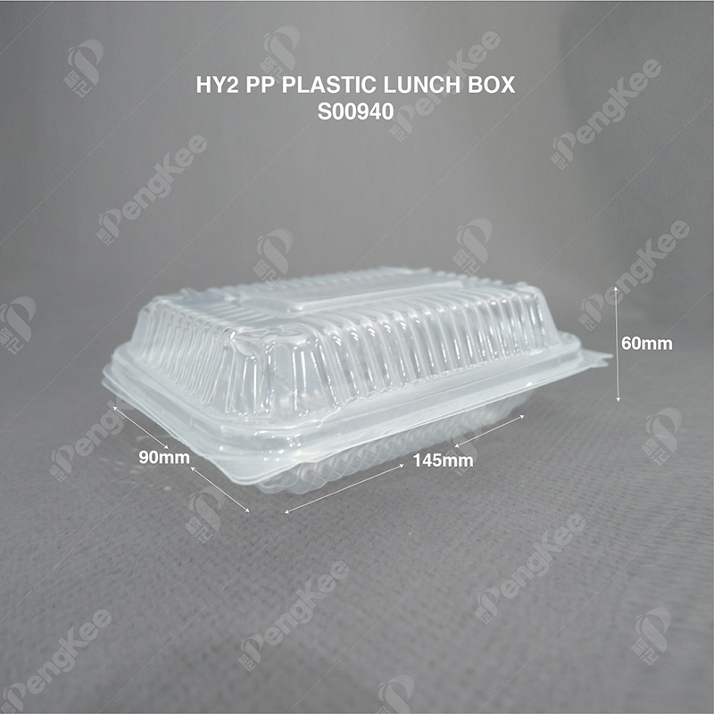 HY2 PP PLASTIC LUNCH BOX (+-100'S) (6PKT/BAG)