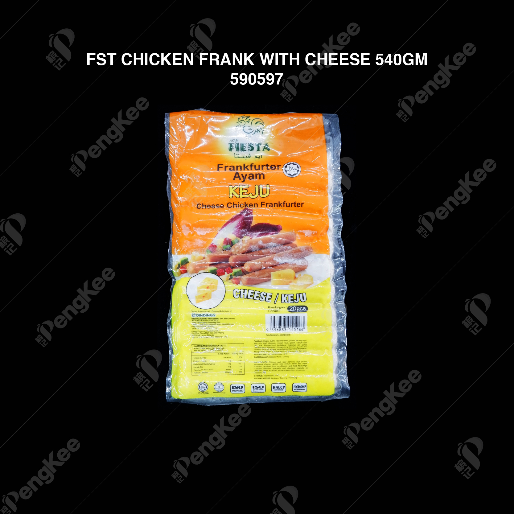 FST CHICKEN FRANK WITH CHEESE 540GM
