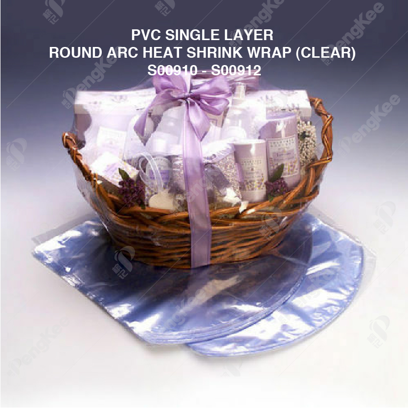 PVC SINGLE LAYER ROUND ARC HEAT SHRINK WRAP (CLEAR) (2c x125x135mm) (CM) (100'S/PKT)