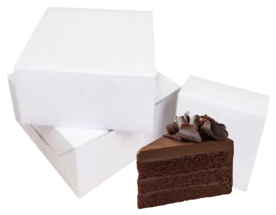 PAPER CAKE BOX 8" X 8" X 5" (PLAIN WHITE) (food grade) (100'S)