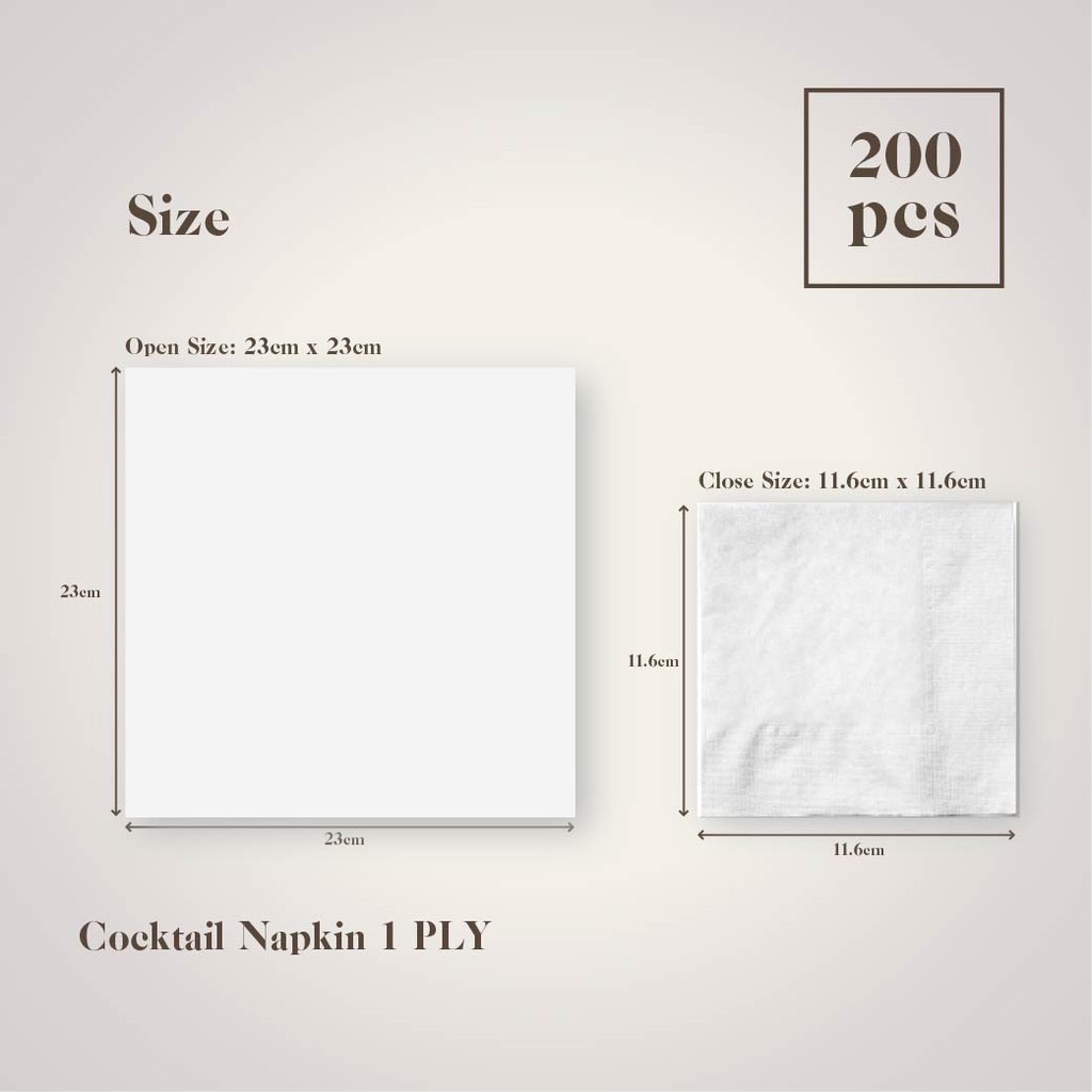 PEARLY COCKTAIL NAPKIN 1 PLY (200'S X 25PKT/CTN)