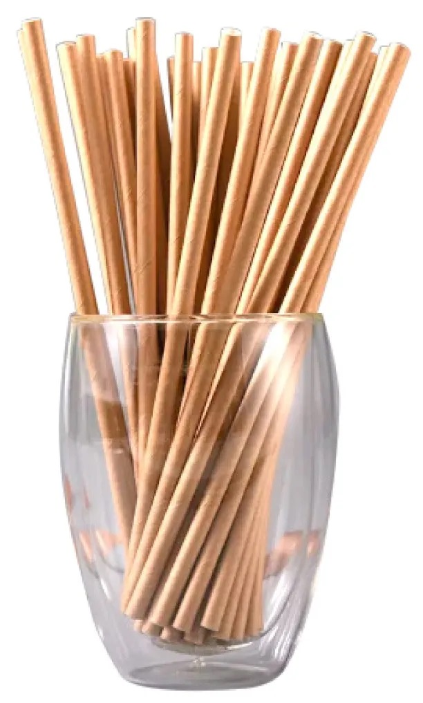 PAPER STRAWS (PLAIN BROWN) (+-100'S)