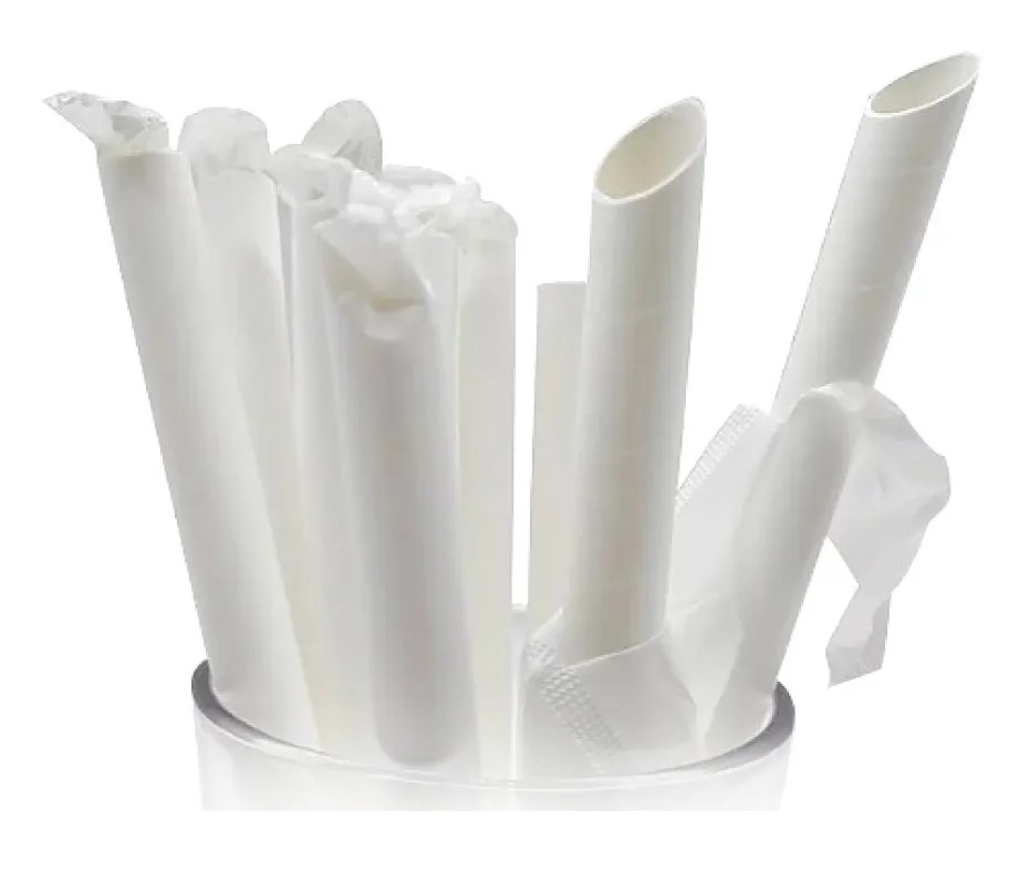 PAPER STRAWS SHARP END  (PLAIN WHITE) (+-100'S) 