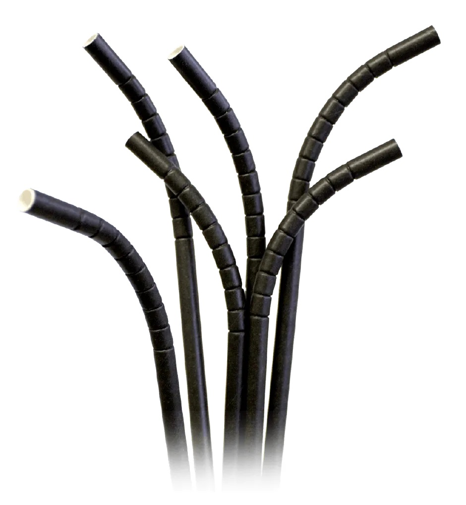 6MM(W)X200MM(L) FLEXIBLE PAPER STRAW (BLK) (250'S+/-) (40PKT/CTN)