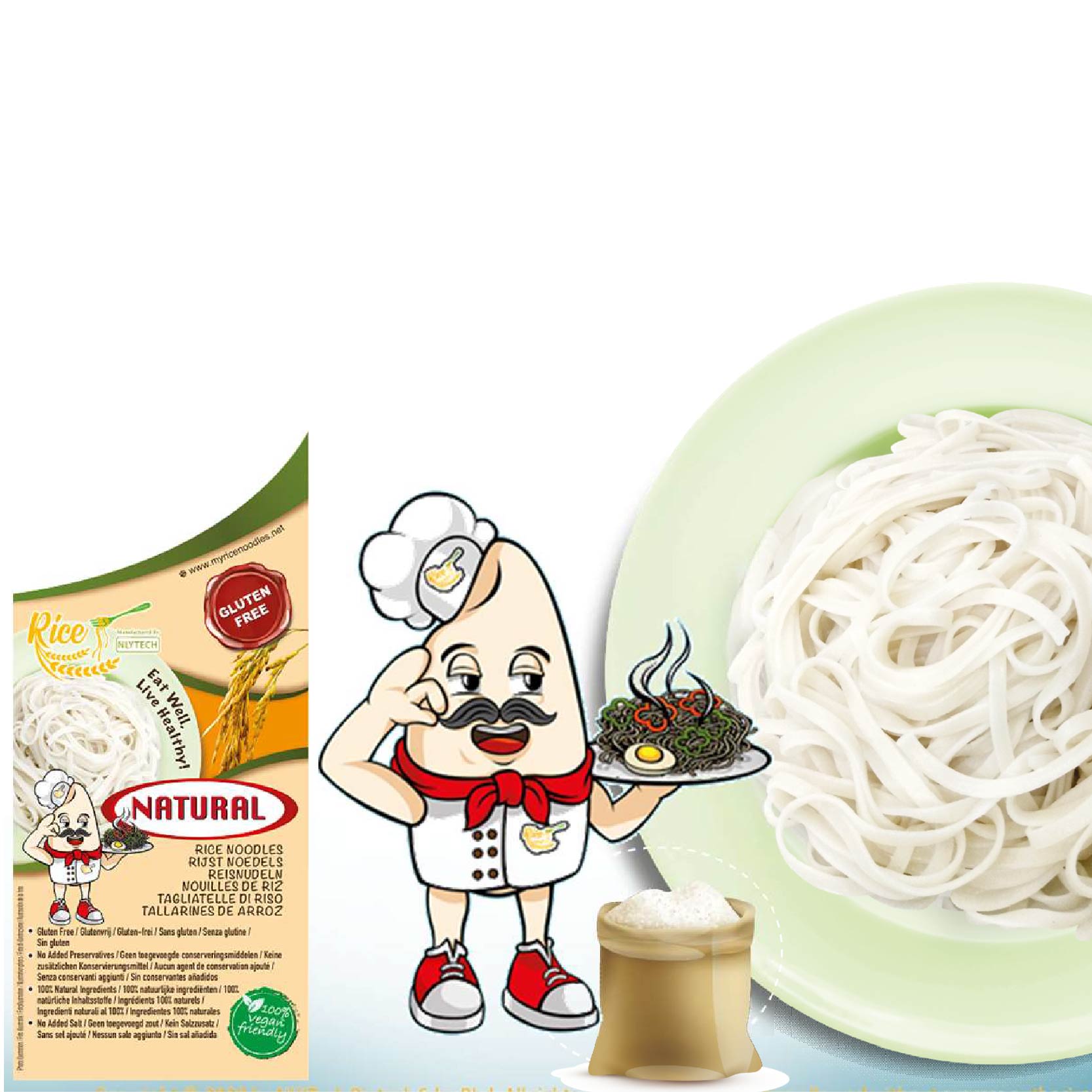 RICE NOODLE NATURAL GTIN 300GRAM (20PKT/CTN)