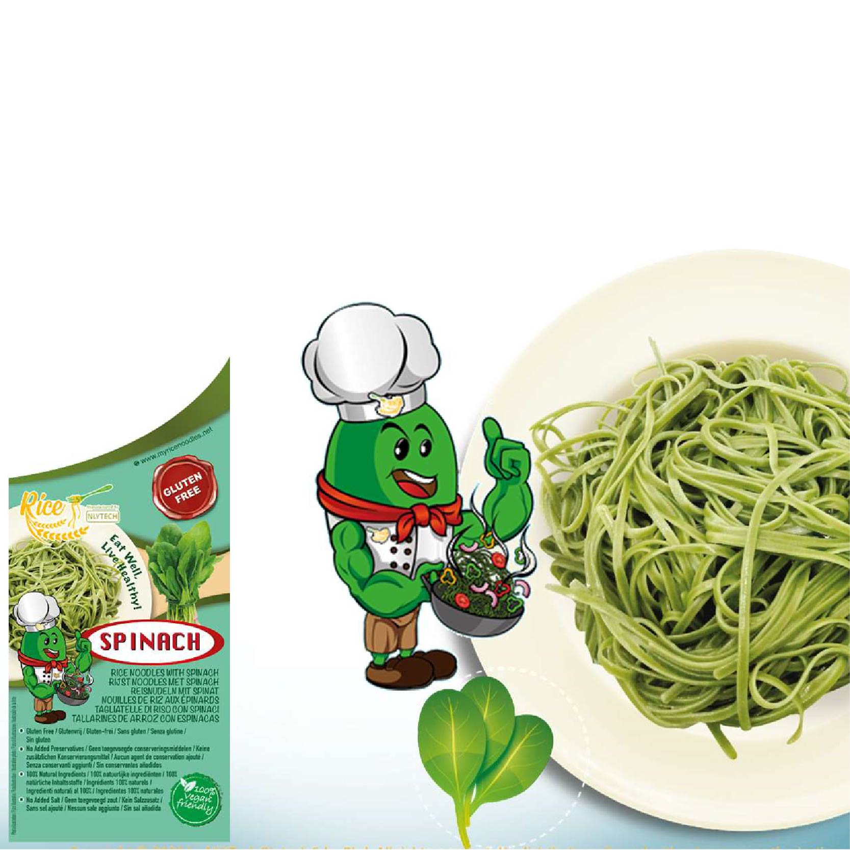 RICE NOODLE SPINACH GTIN 300GRAM (20PKT/CTN)