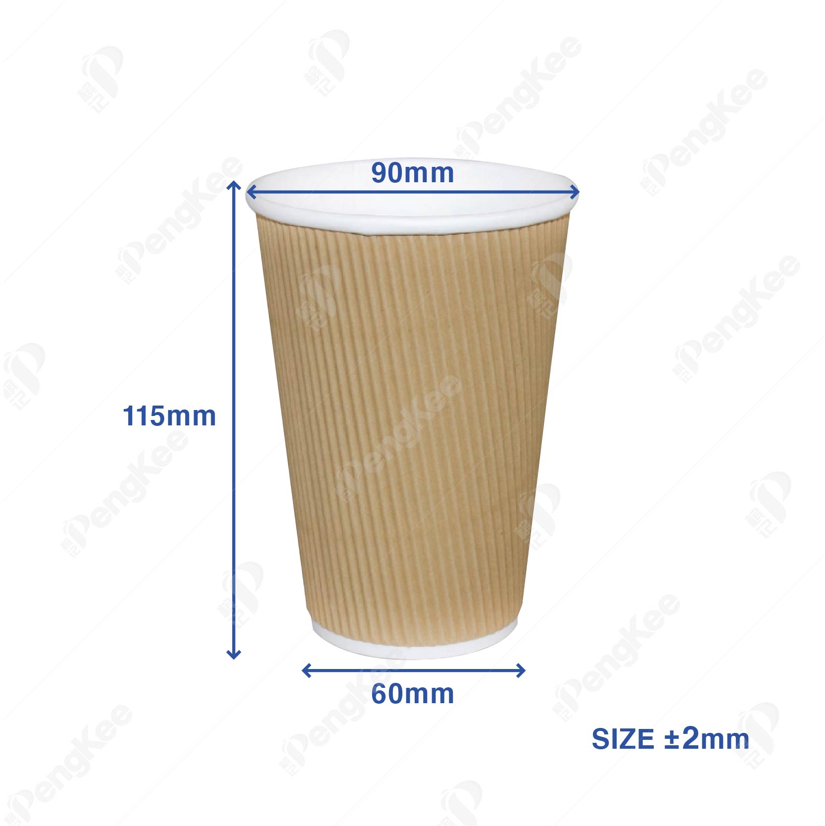 12OZ RIPPLE WALL HOT CUP (BROWN) (M) (500PCS/CTN)