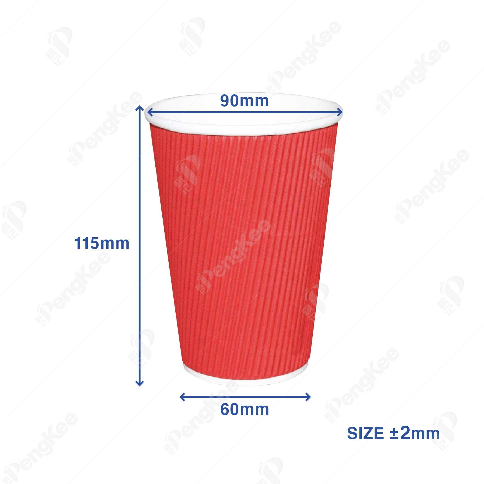 12OZ RIPPLE WALL HOT CUP (RED) (M) (500PCS/CTN)