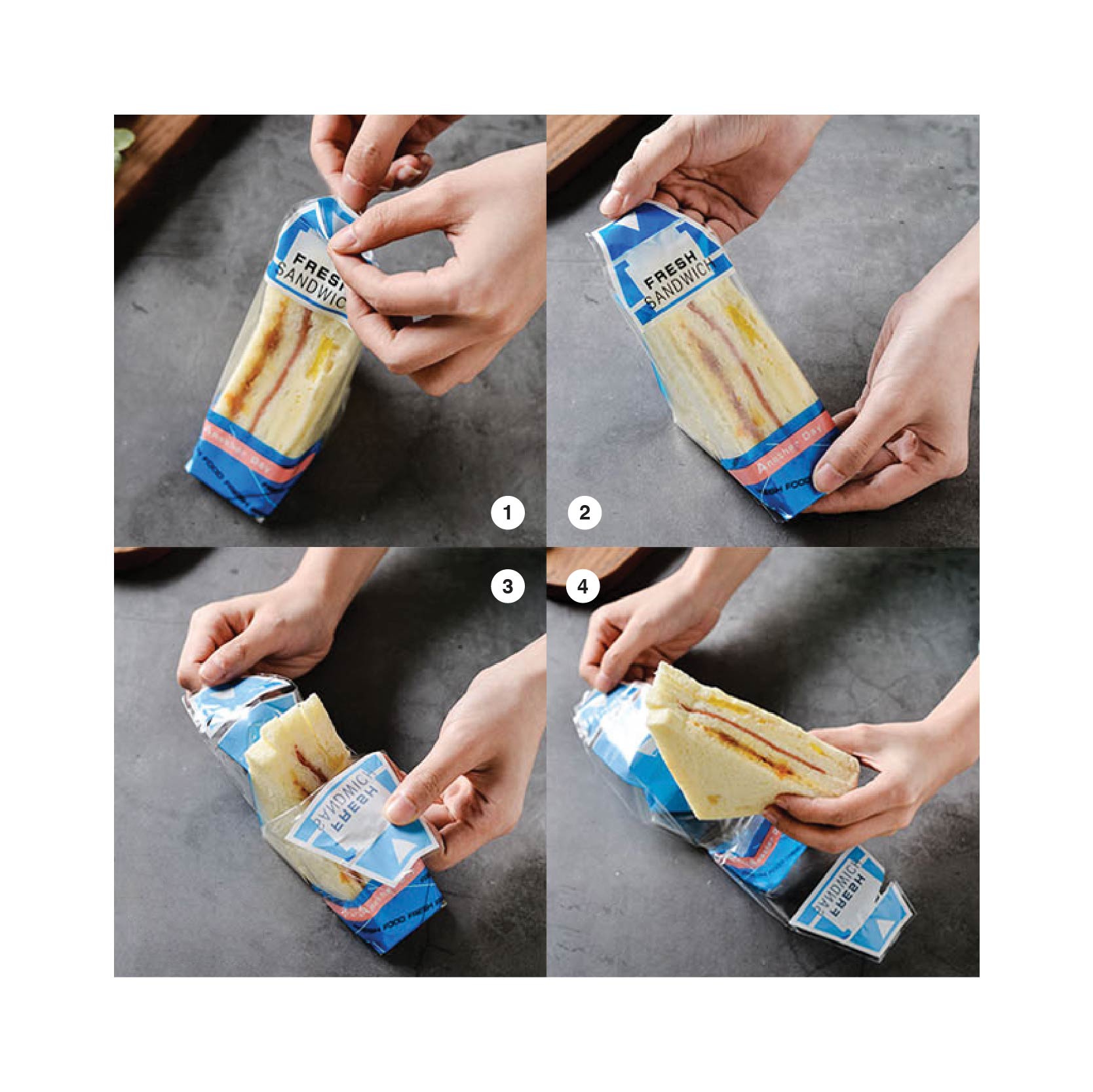 SANDWICH BAG (23.5CM(L)*5.5CM (W) + 2.5C)  (+/-100'S)