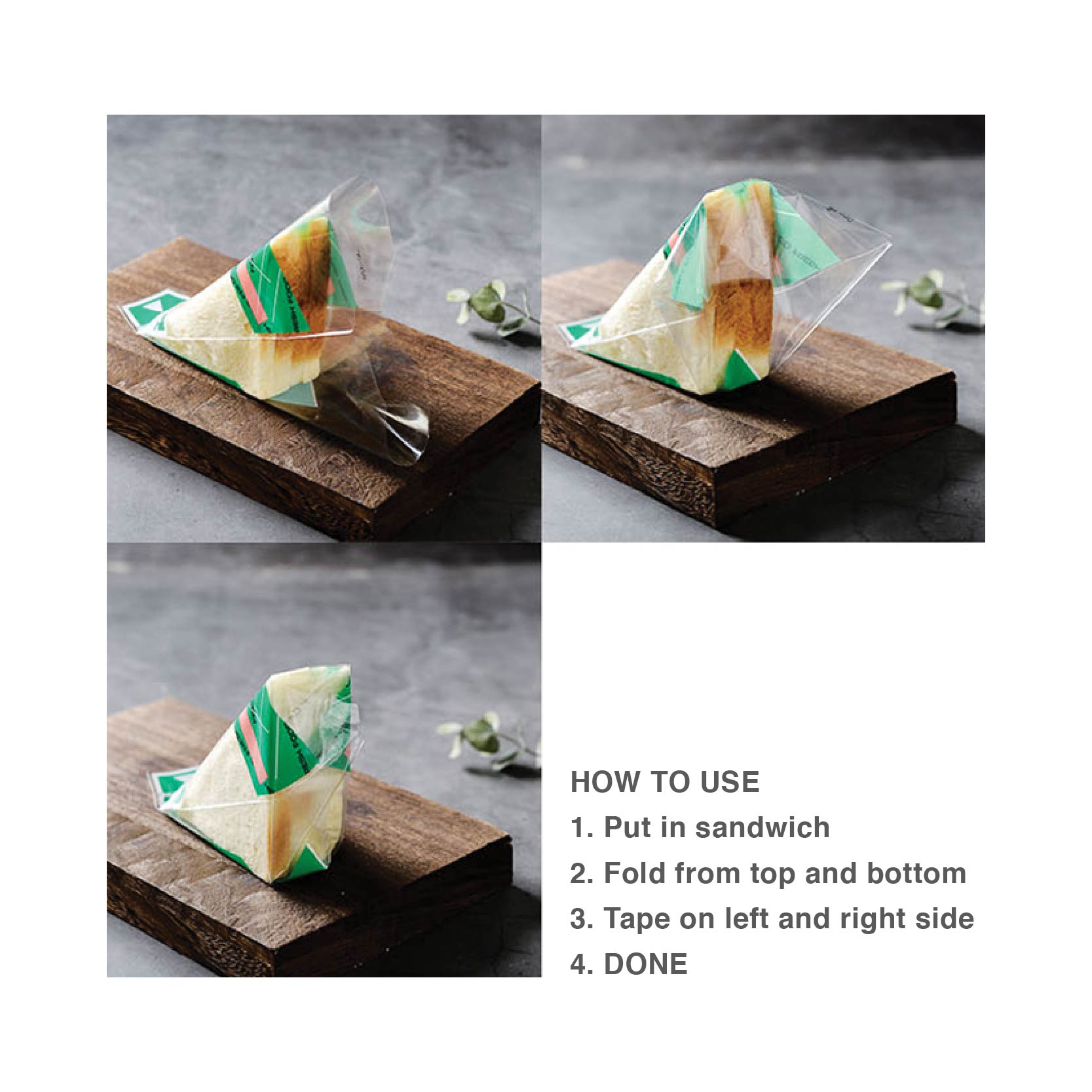 SANDWICH BAG (23.5CM(L)*5.5CM (W) + 2.5C)  (+/-100'S)