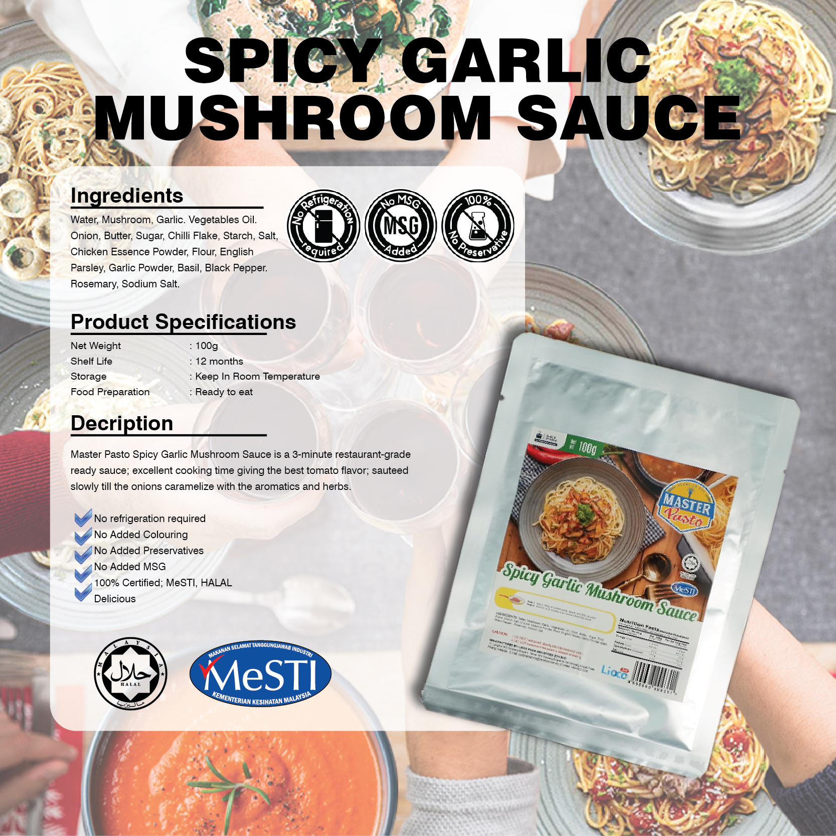 SPICY GARLIC MUSHROOM SAUCE 100G