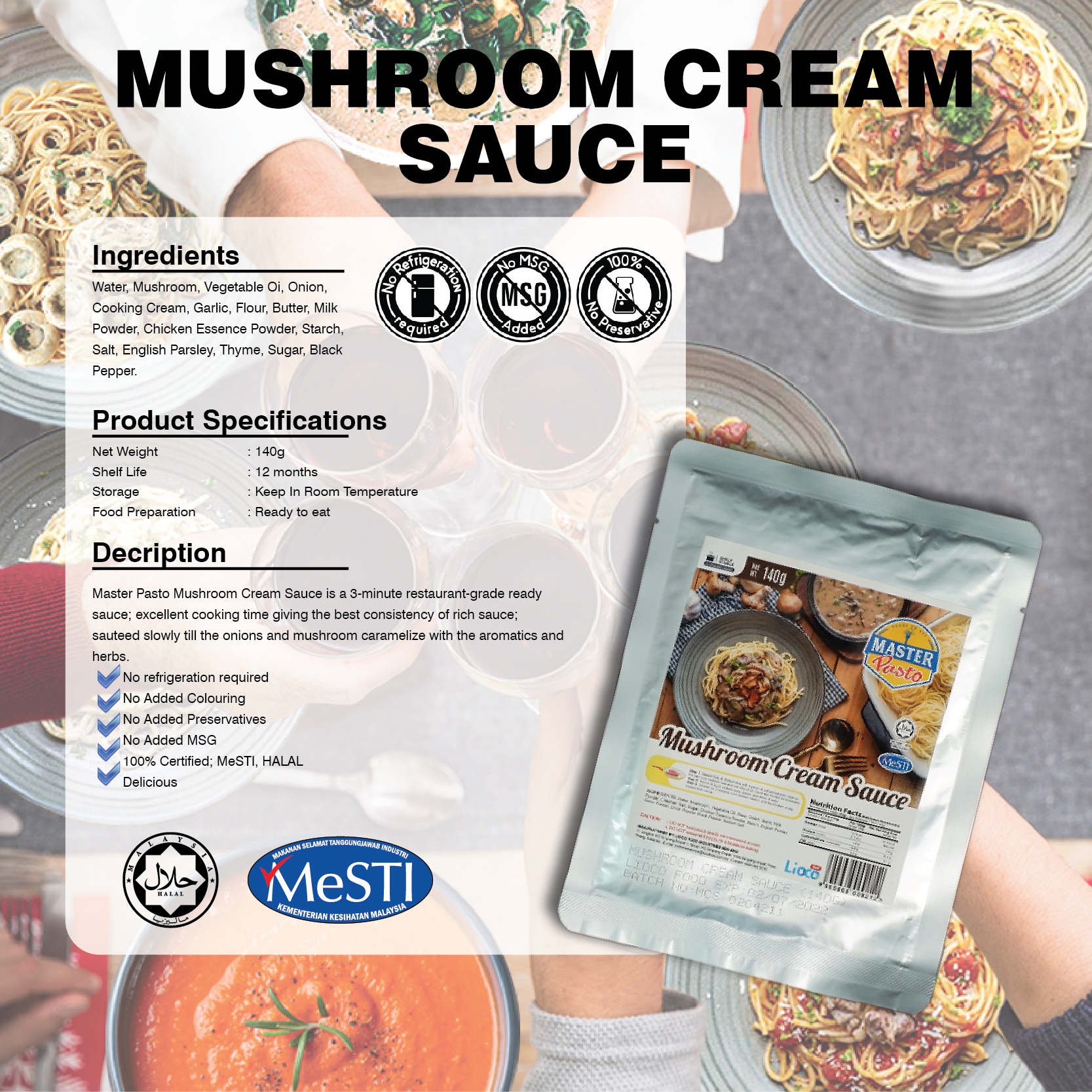 MUSHROOM CREAM SAUCE 140G