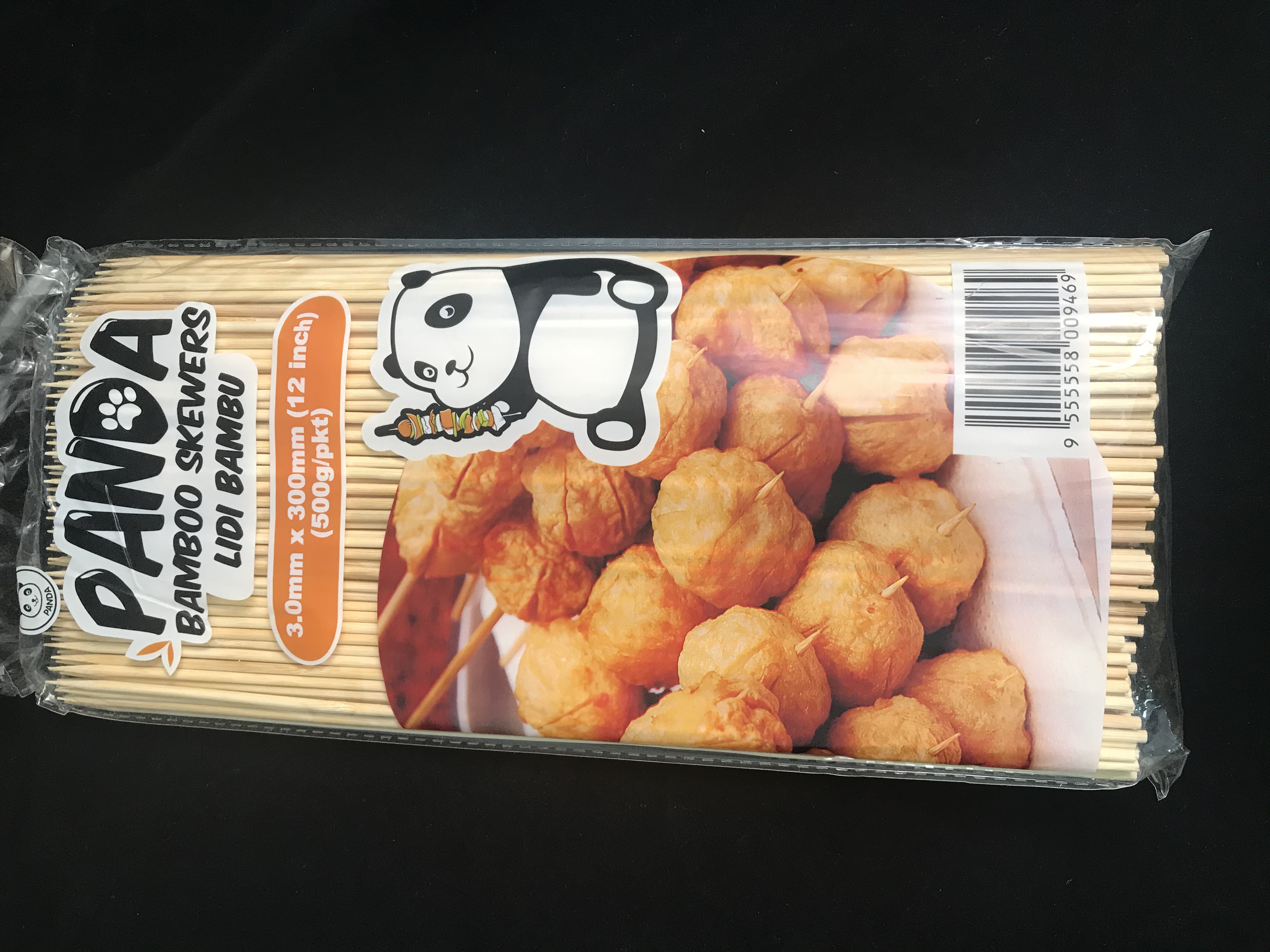 12" (3.0MM X 300MM) OPP PANDA BAMBOO SKEWER (500G) 55PKT/CTN