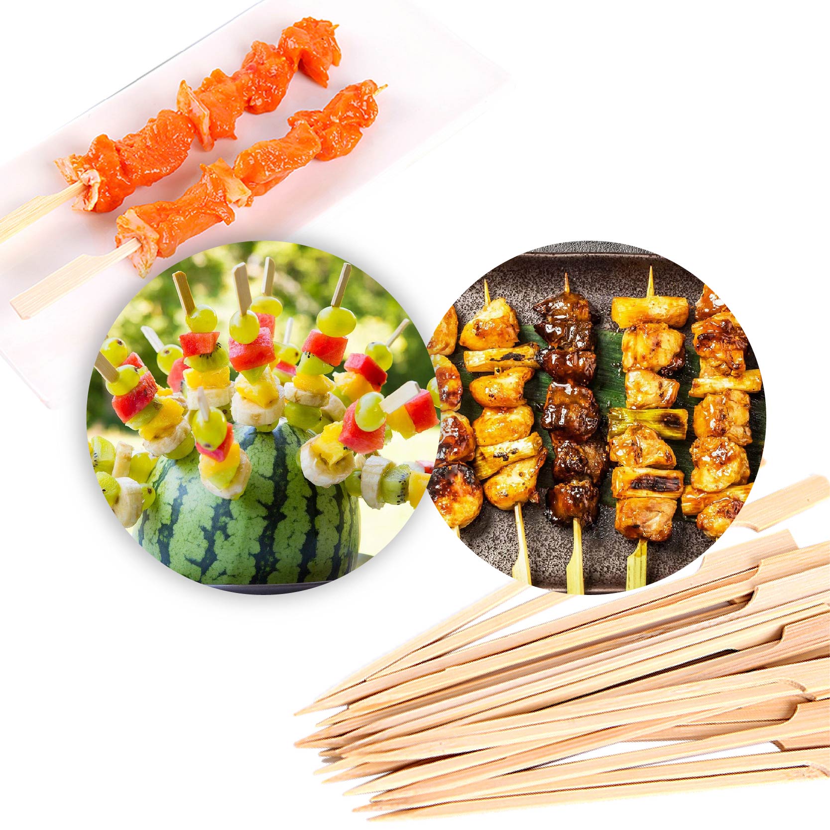 6" & 8" BBQ BAMBOO SKEWER 竹烧 肉串 (±100’s/ PKT)