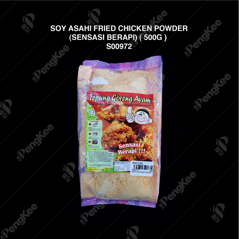 SOY ASAHI FRIED CHICKEN POWDER (SENSASI BERAPI) (500G X 30PKT/CTN)