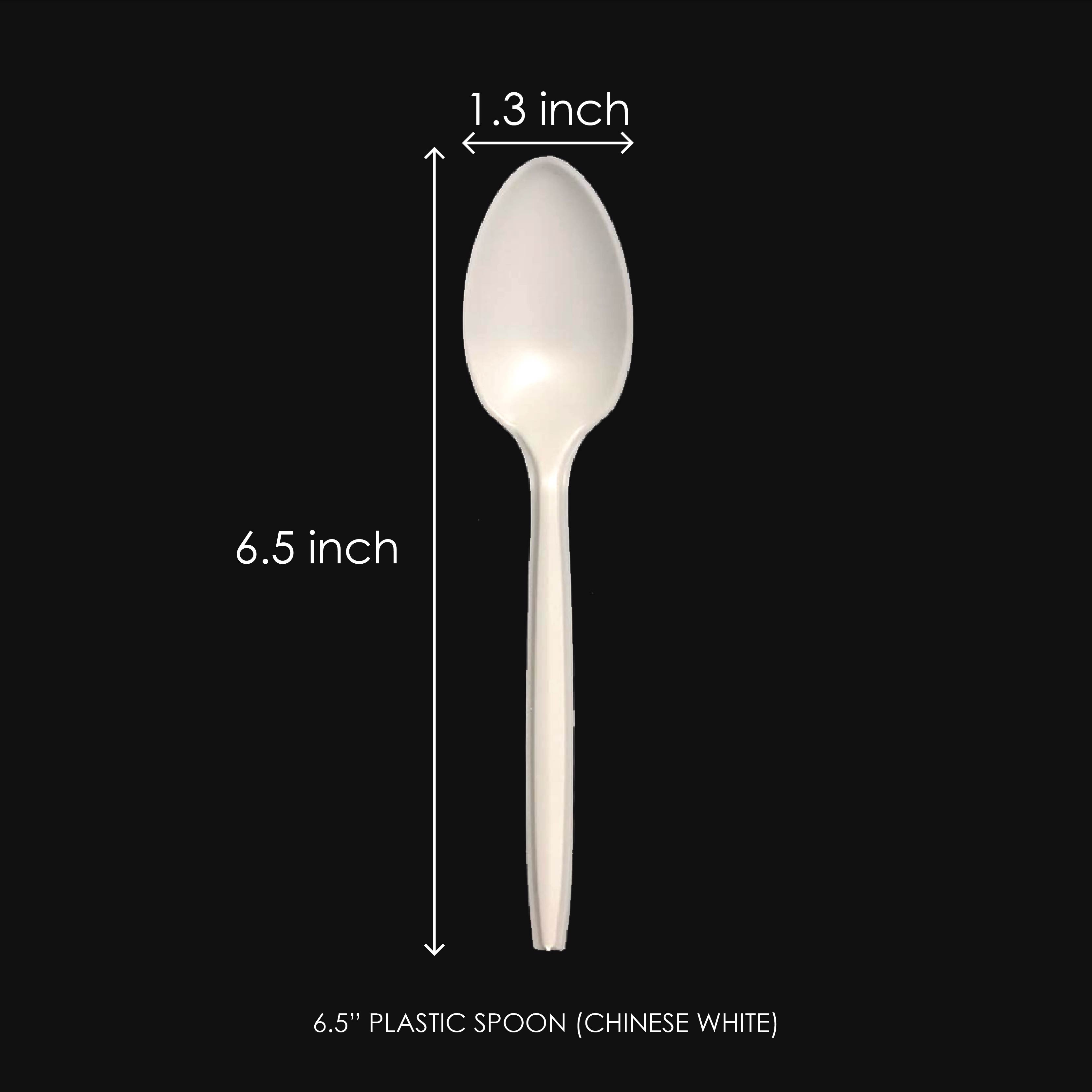 6.5" PLASTIC SPOON (CW) (50'S+/-) (40PKT/CTN)