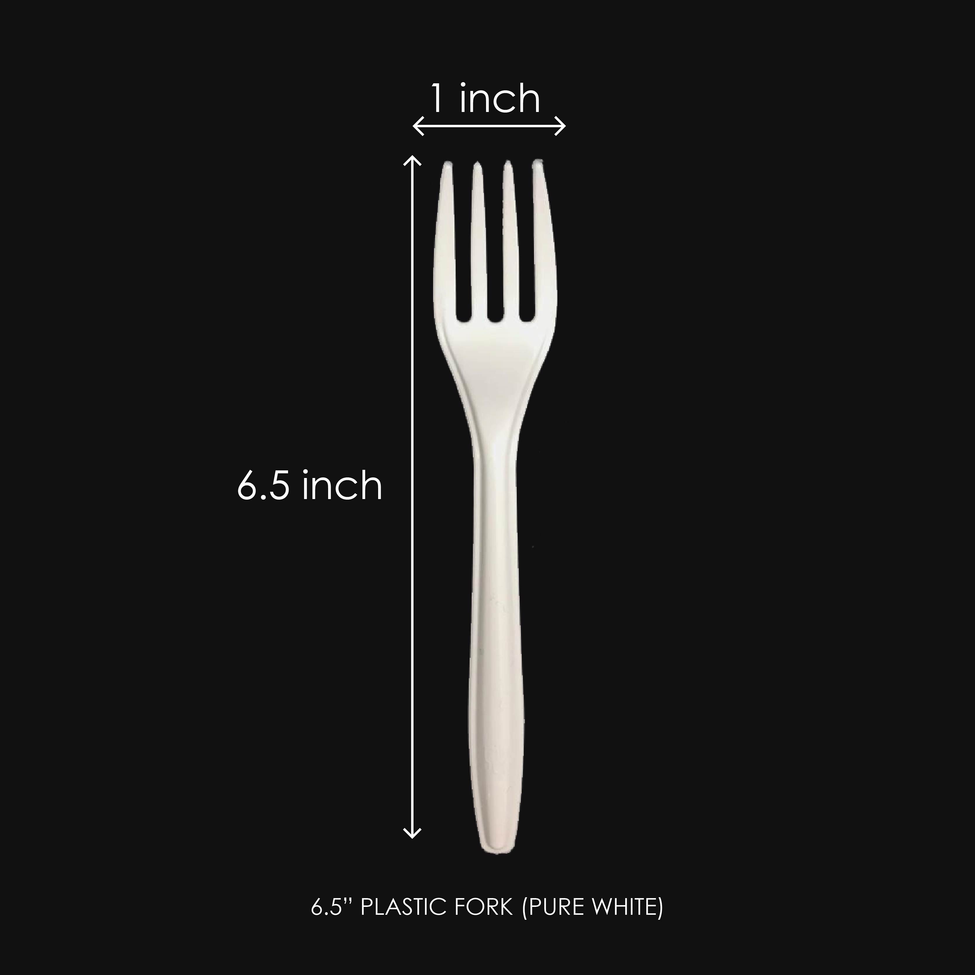 6.5" PLASTIC FORK (PW) (+-50'S) (40PKT/CTN)