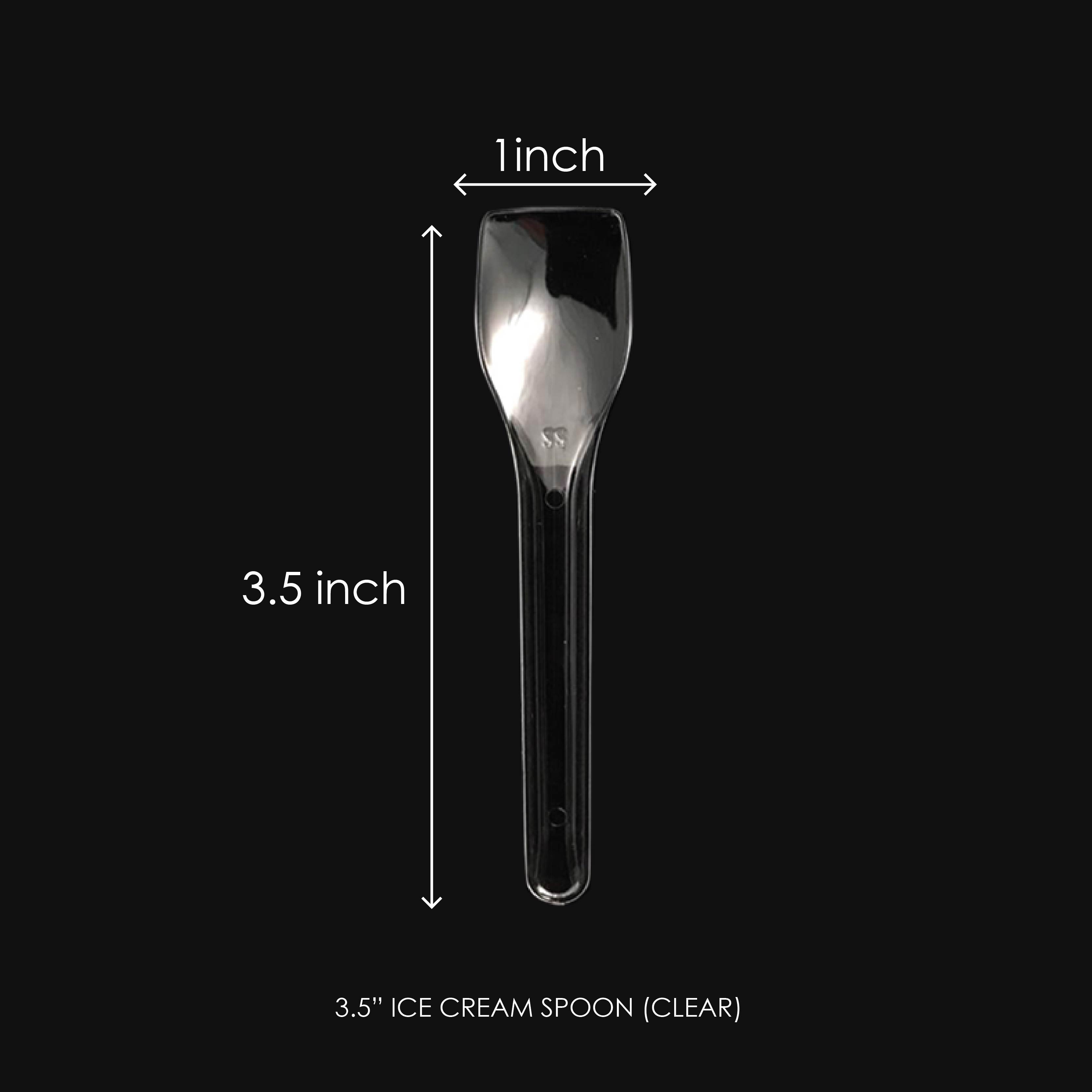 4.15" ICE CREAM SPOON (CLEAR) (+-100'S X 20PKT/CTN)