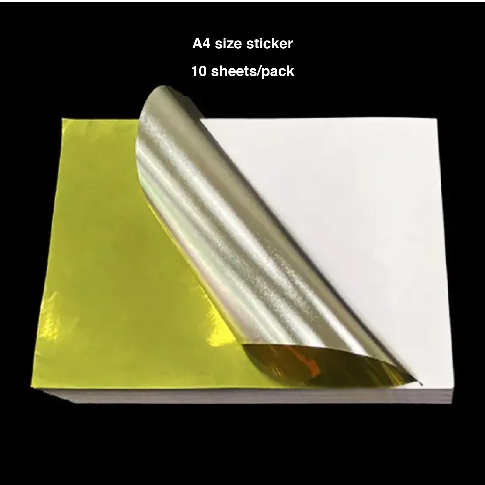 A4 PET Glossy Gold (Waterproof)  for Inkjet Printer (10 PCS)