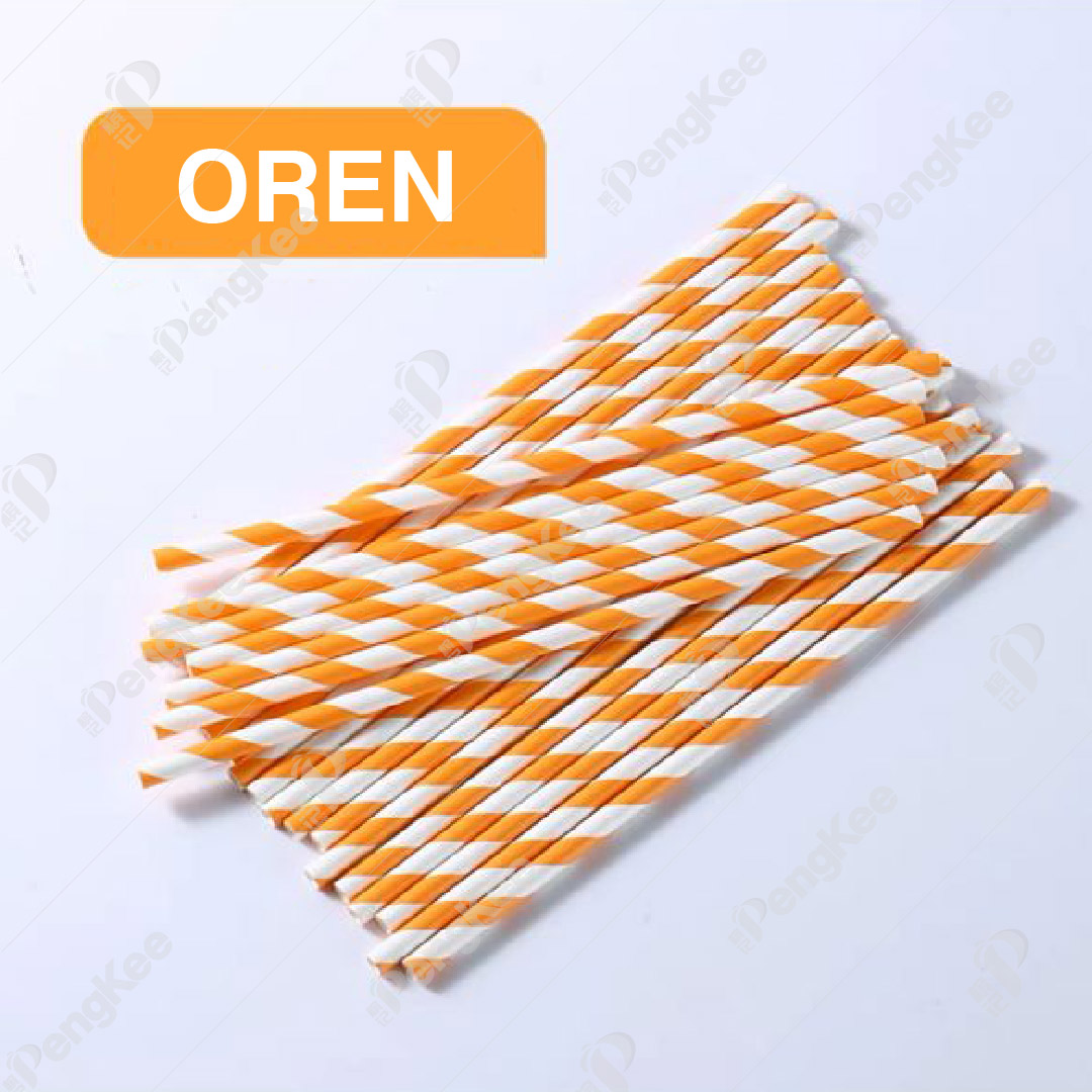BIO PACK PAPER STRAWS 6MM X 197MM (+/-100PCS)