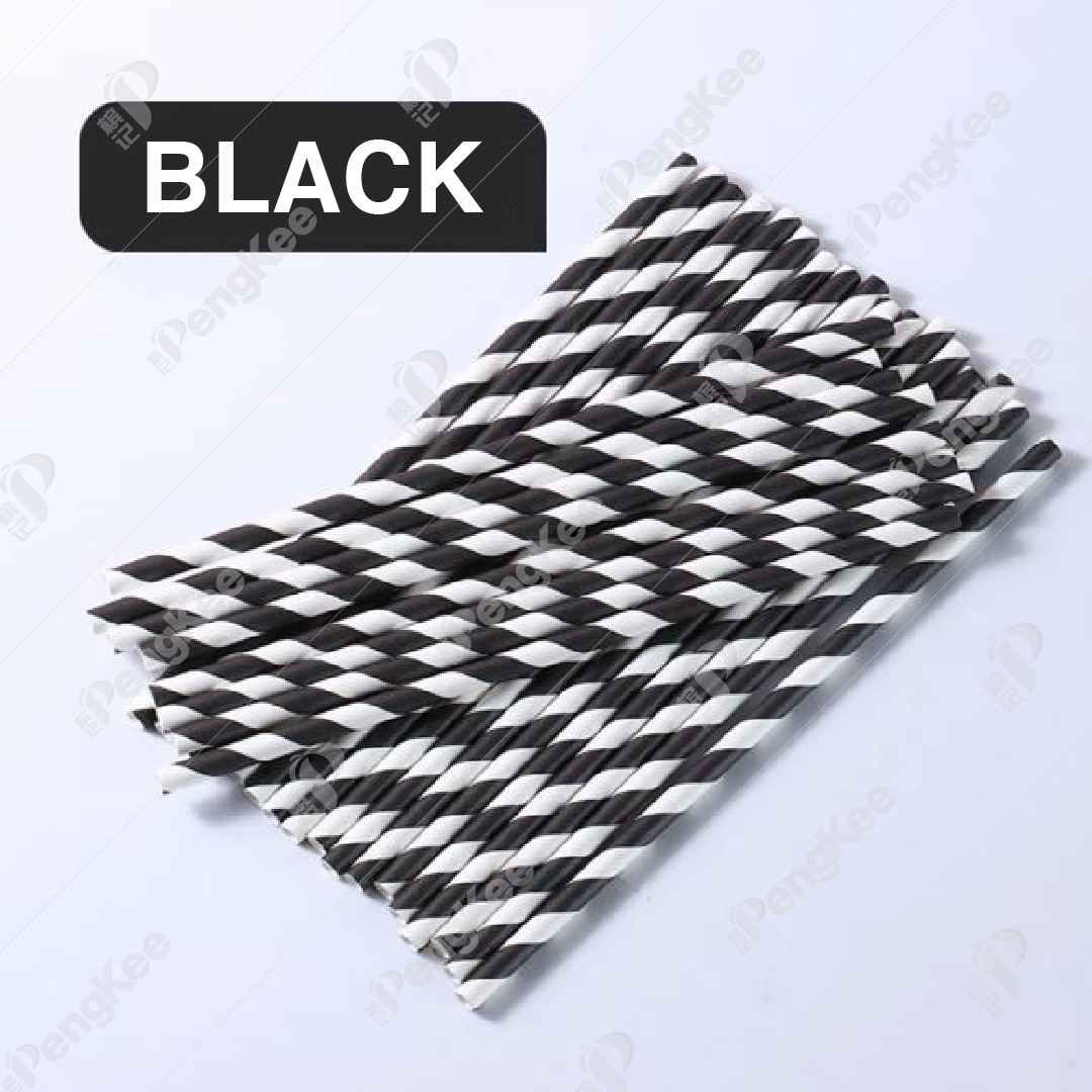 BIO PACK PAPER STRAWS 6MM X 197MM (+/-100PCS)