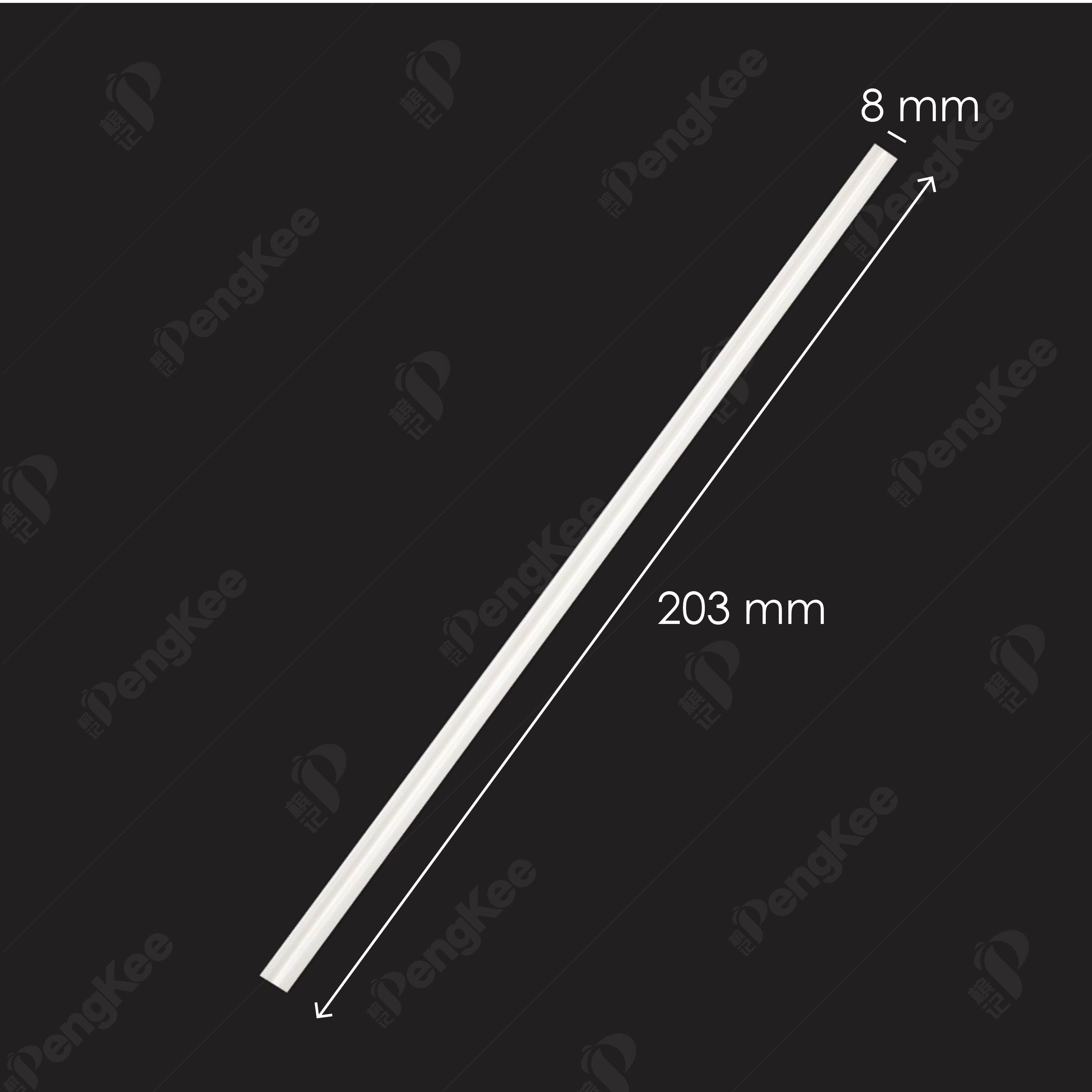 8" STRAIGHT STRAW (CLEAR) (SE821 T250) (250'S) (24PKT/CTN)
