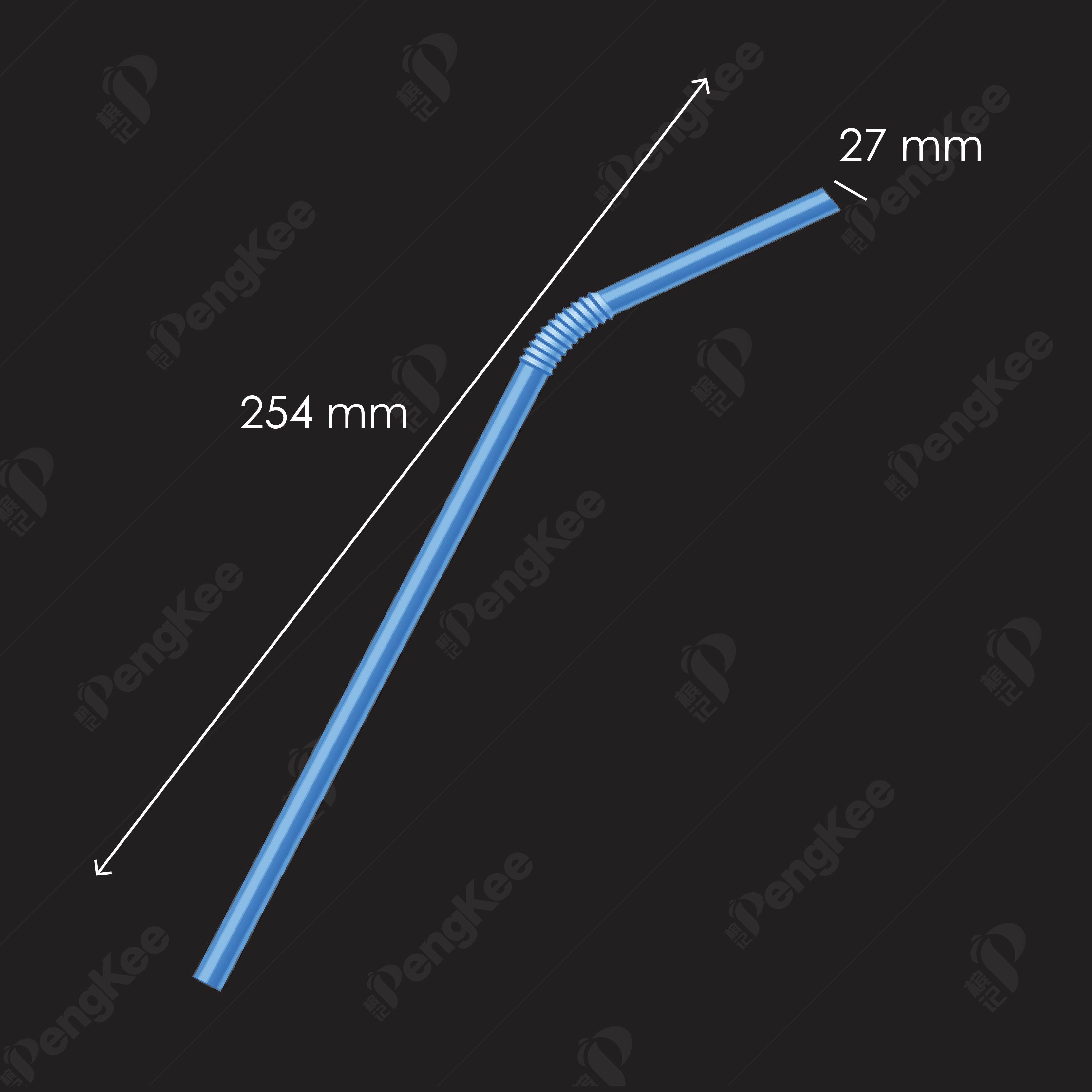 ARTISITIC FLEXIBLE STRAW 10" (27MM) (ASSTD COLOUR) (+-100'S X 40PKT/CTN)