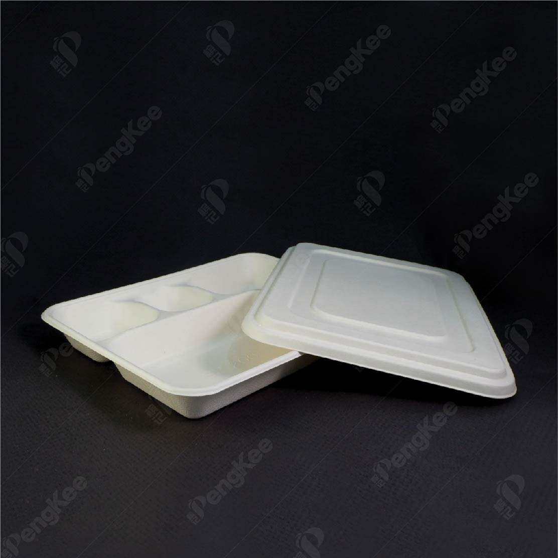 FT052& FT053; 5 COMPARTMENT SUGARCANE  DEEP TRAY LUNCH BOX WITH LID