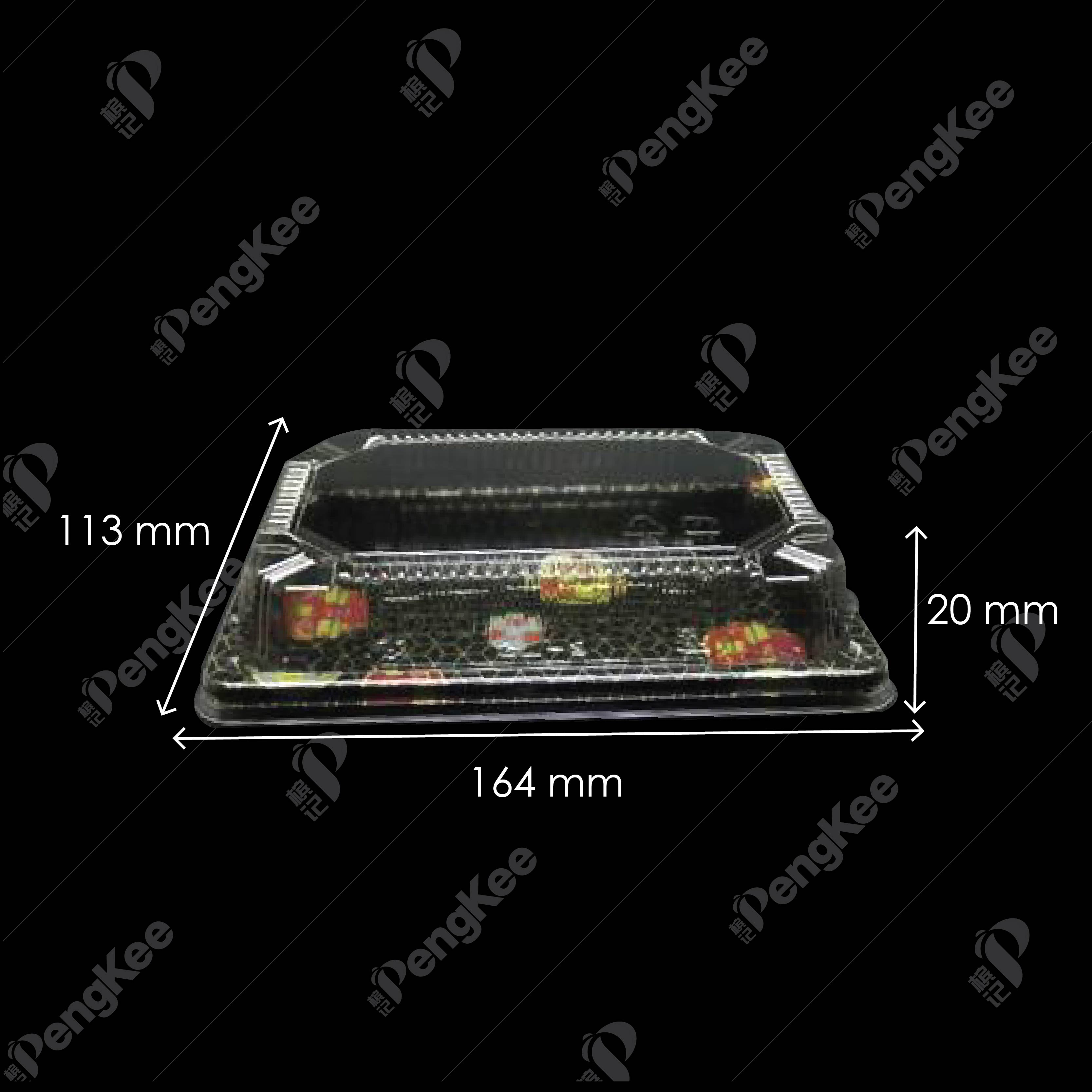ST-3 SUSHI TRAY W/LID (50'S) (24PKT/CTN)
