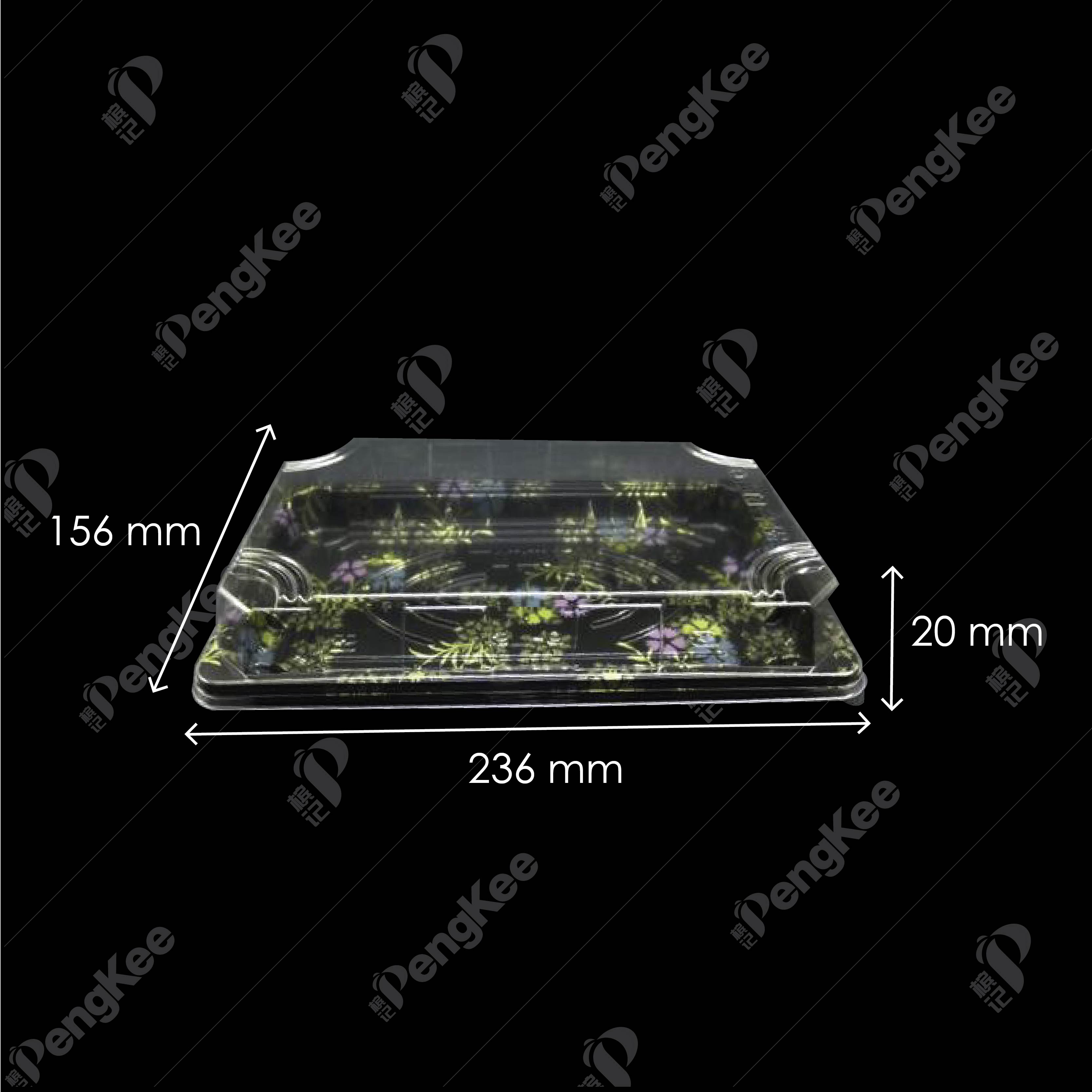 ST-6 SUSHI TRAY W/LID (50'S) (16PKT/CTN)