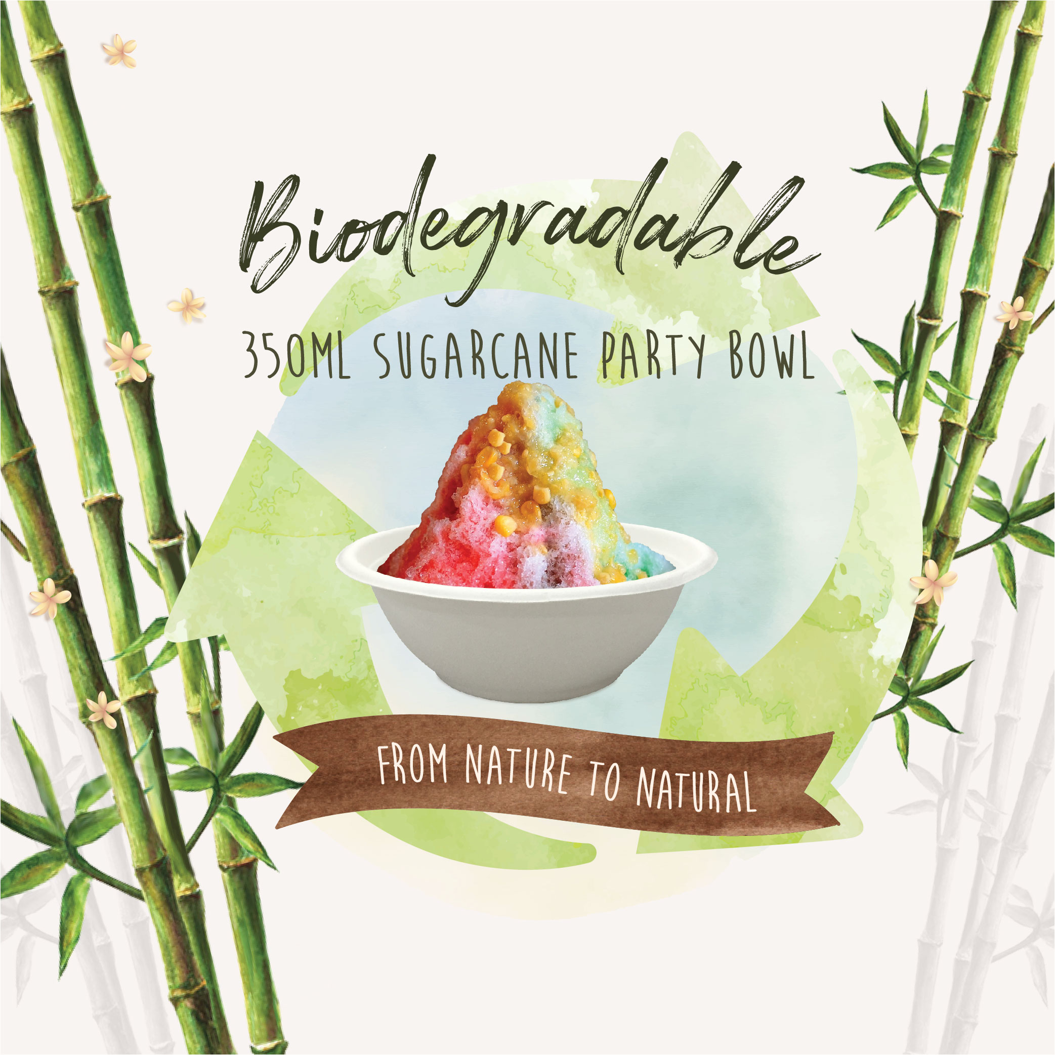 LO45 SUGARCANE BOWL 350ml (50'S x 24 PKT)