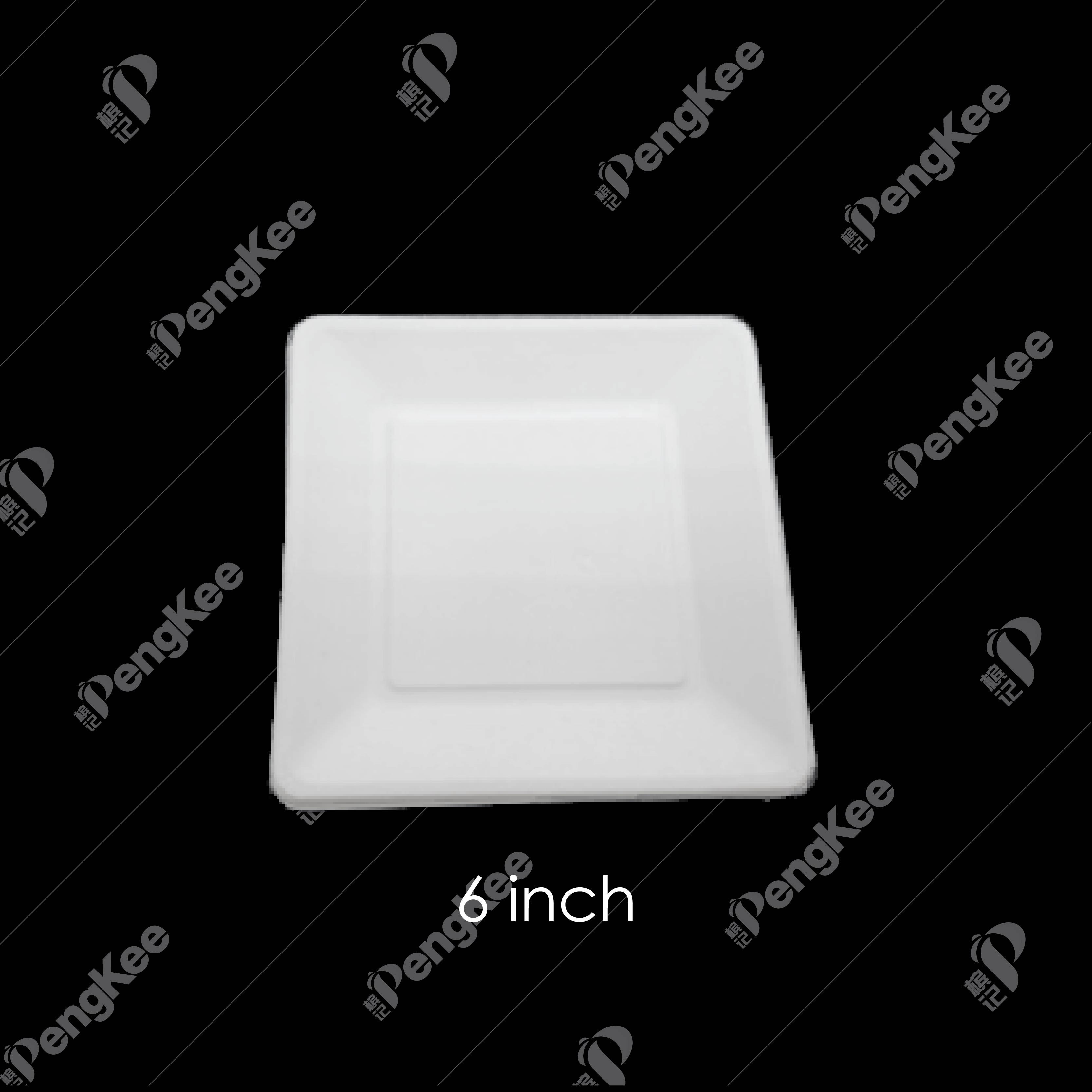 SQ06 6" SUGARCANE SQUARE PLATE (50'S X 40 PKT/CTN)