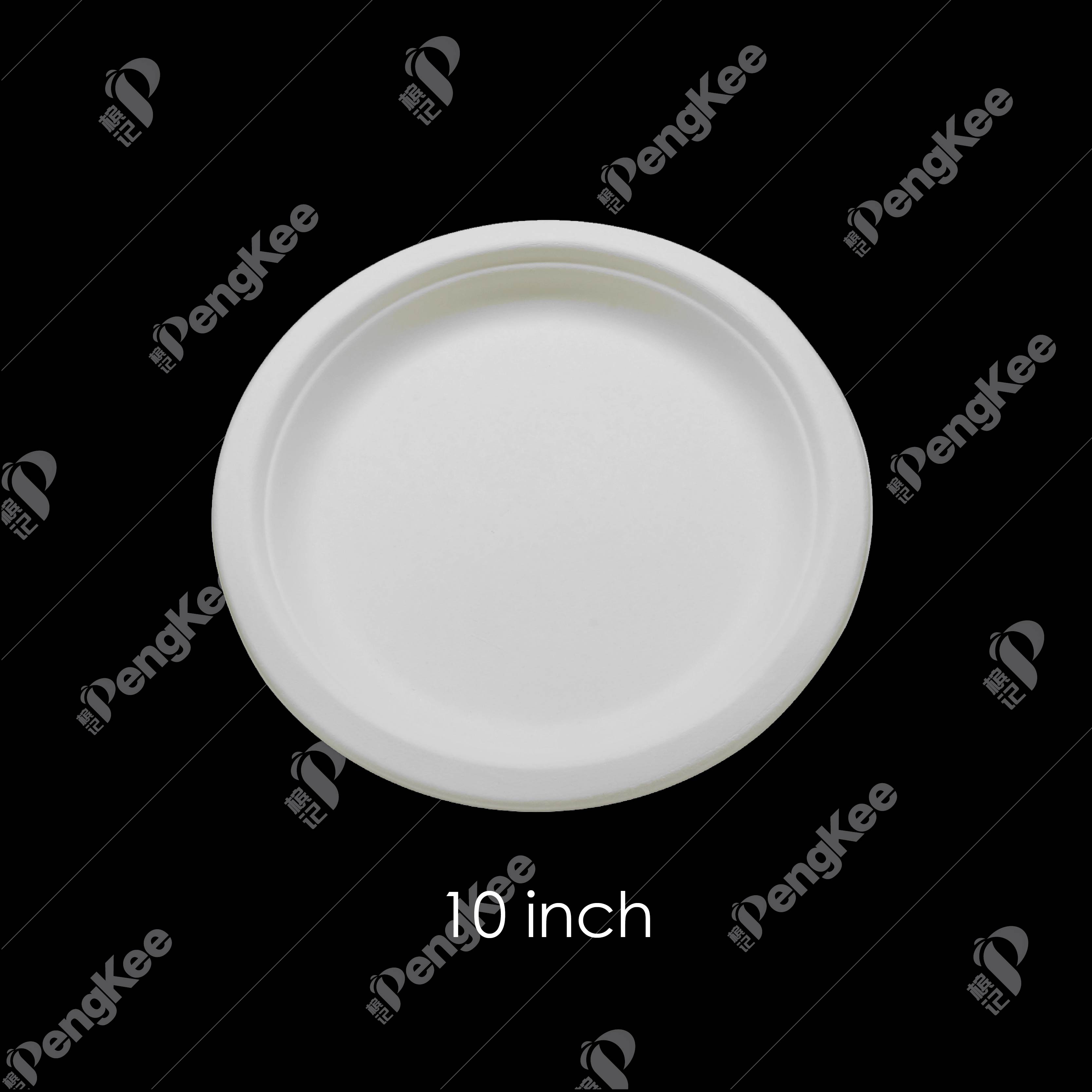 POO5 10" SUGARCANE PLATE (50'S X 16 PKT)