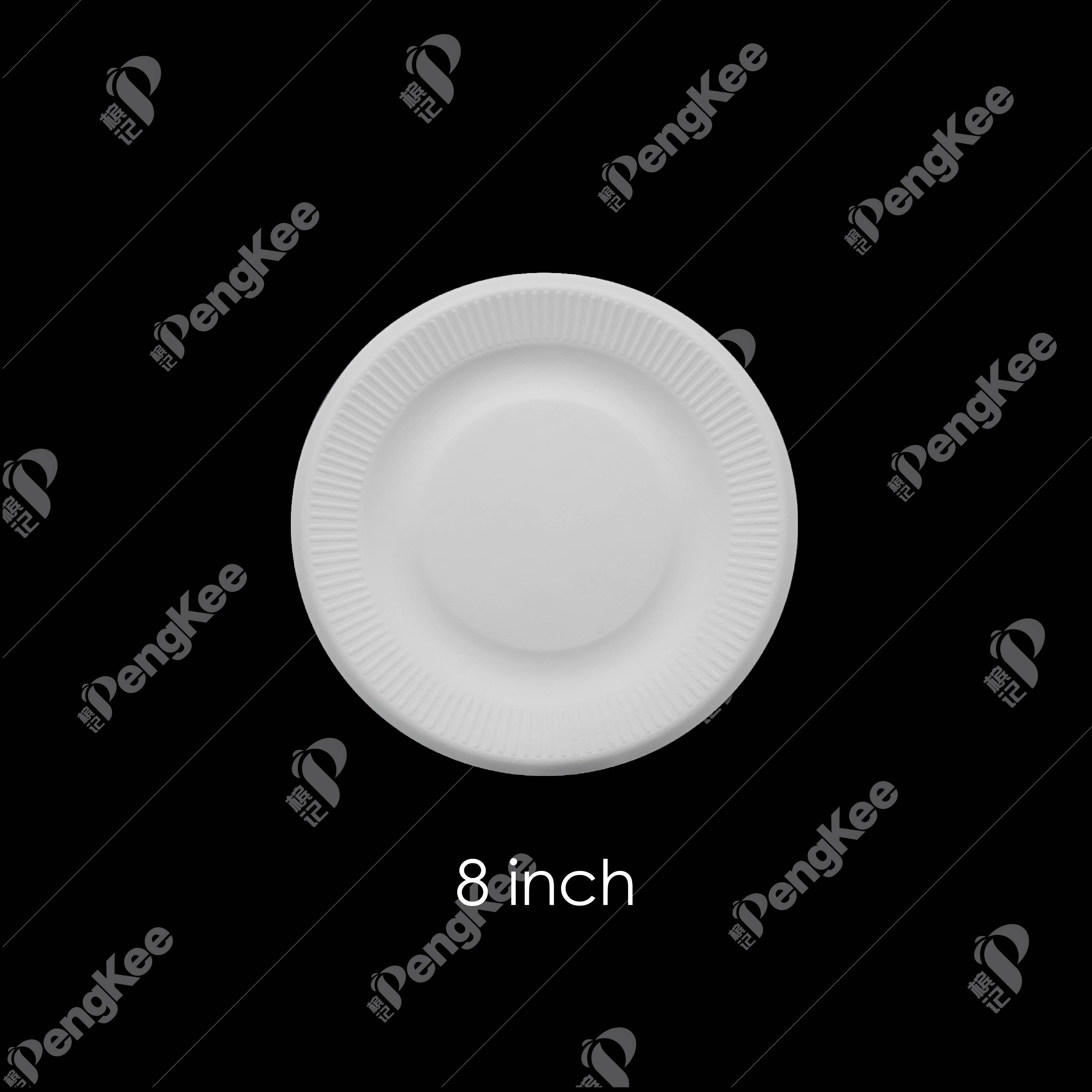 POO3 8" SUGARCANE PLATE (50'S X 24PKT)