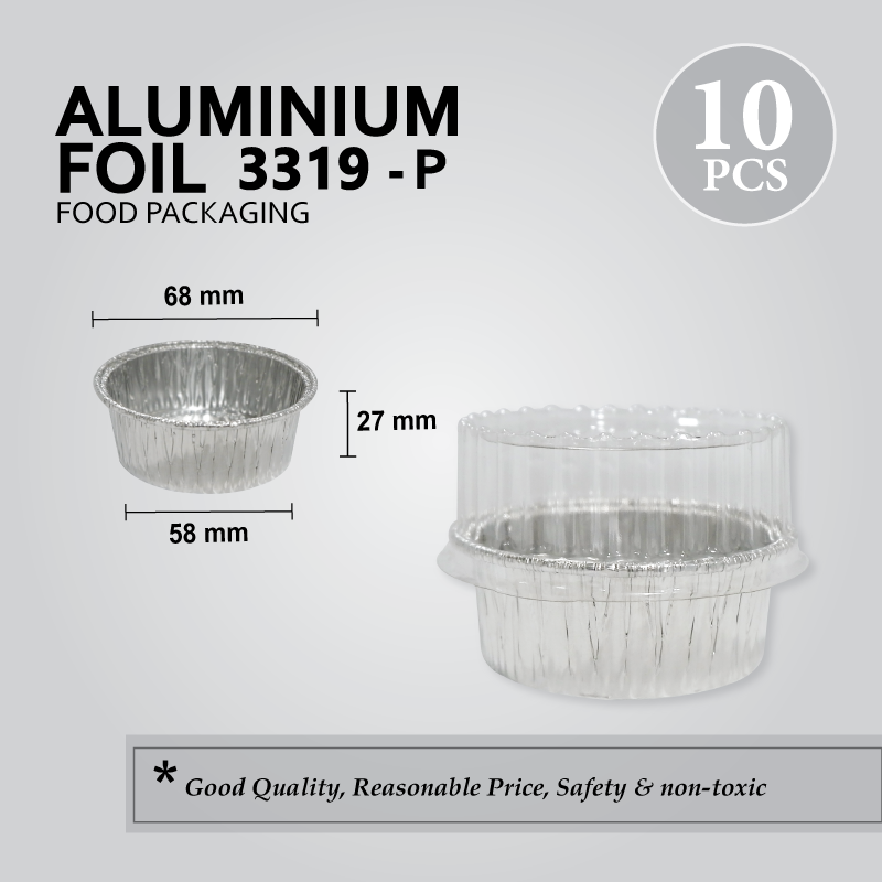 ALU FOIL TRAY W/LID 3319-P (ROUND) (10'S) 75PKT/CTN
