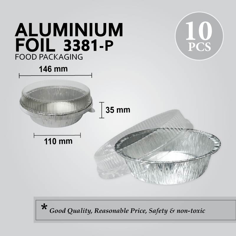 ALU FOIL TRAY W/LID 3381-P (ROUND) (10'S) 27PKT/CTN