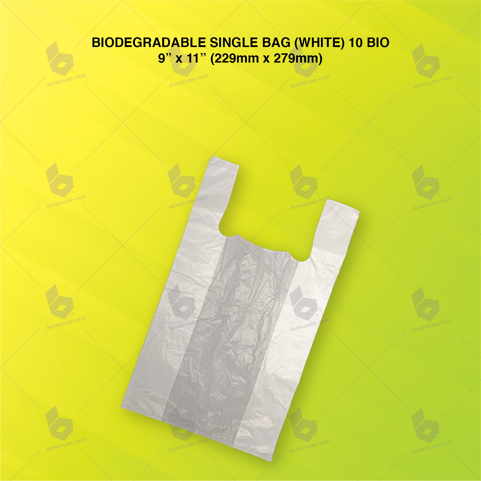 BIODEGRADABLE SINGLET BAG 9" X 11" ( WHITE ) (80'S x 250PKT/BAG)