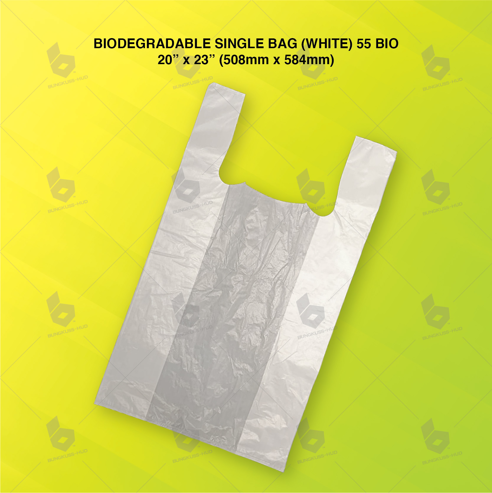 BIODEGRADABLE SINGLET BAG 20" X 23" ( WHITE ) (40'S x 60PKT/BAG)
