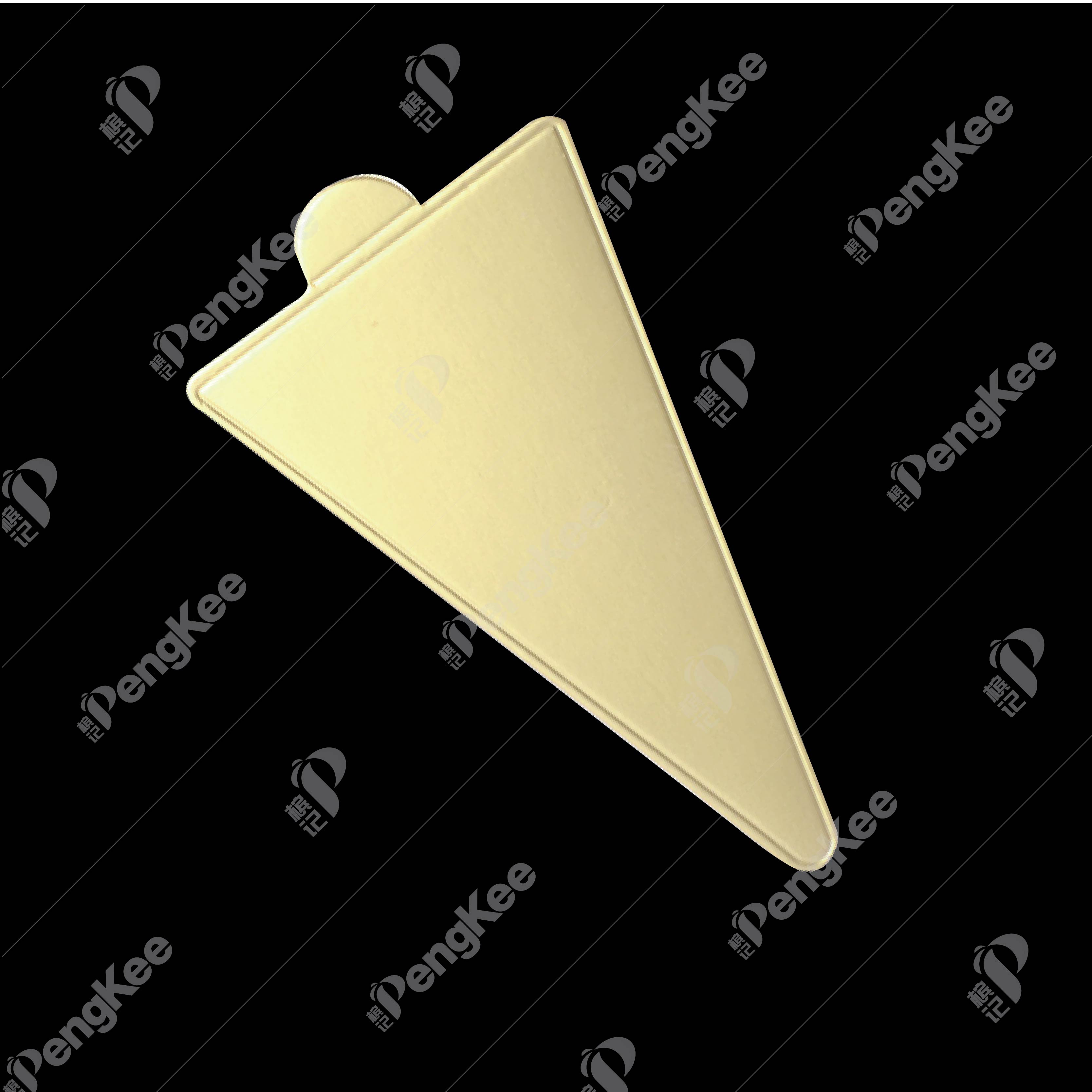 MOUSSE CAKE BOARD (TRIANGLE-11.8 X 7.8CM) (GOLD) (100'S)