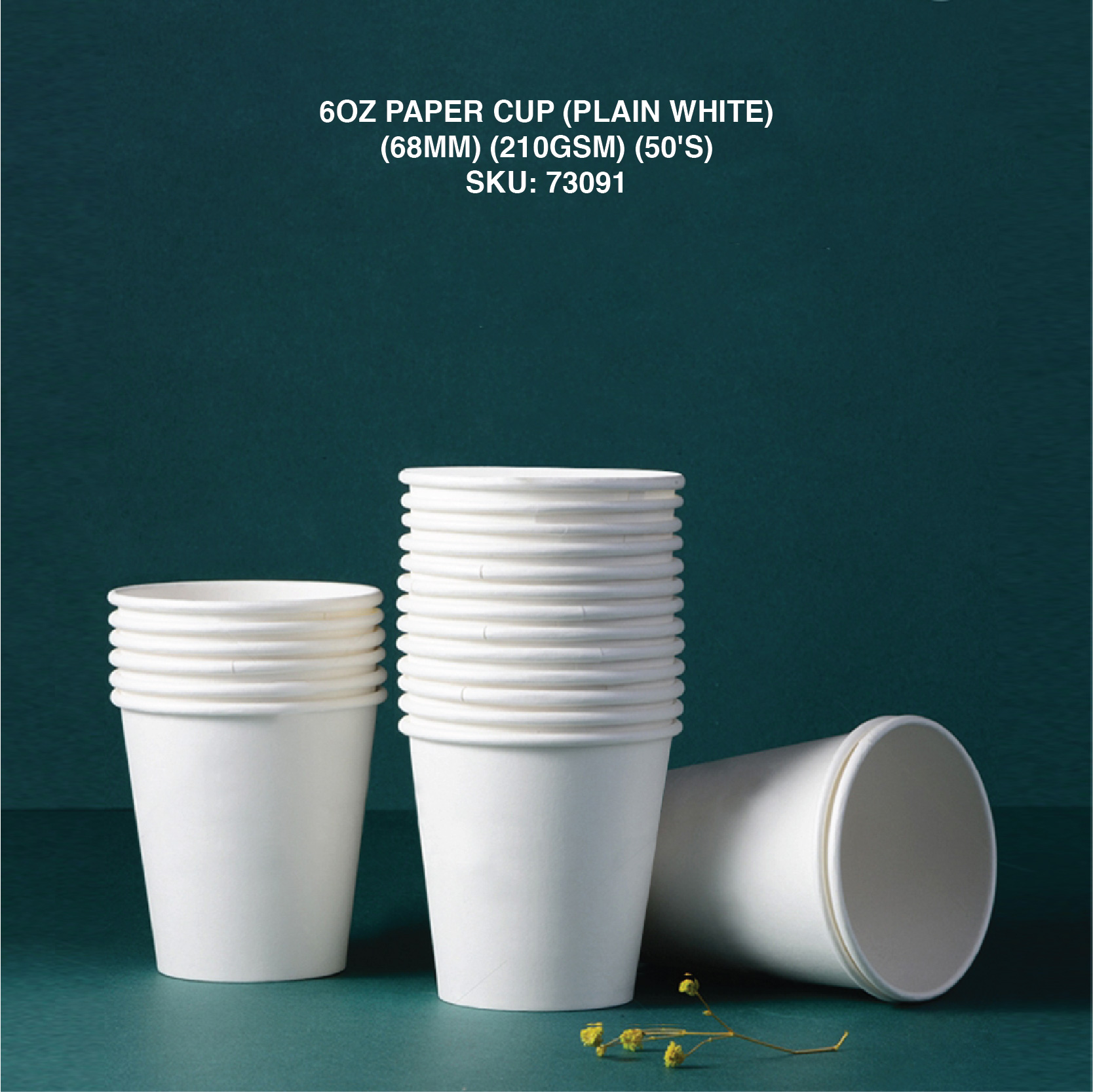  6OZ PAPER CUP (PLAIN WHITE) (68MM) (210GSM)