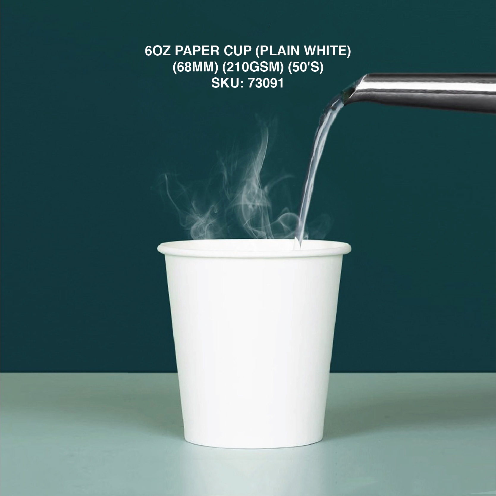  6OZ PAPER CUP (PLAIN WHITE) (68MM) (210GSM)