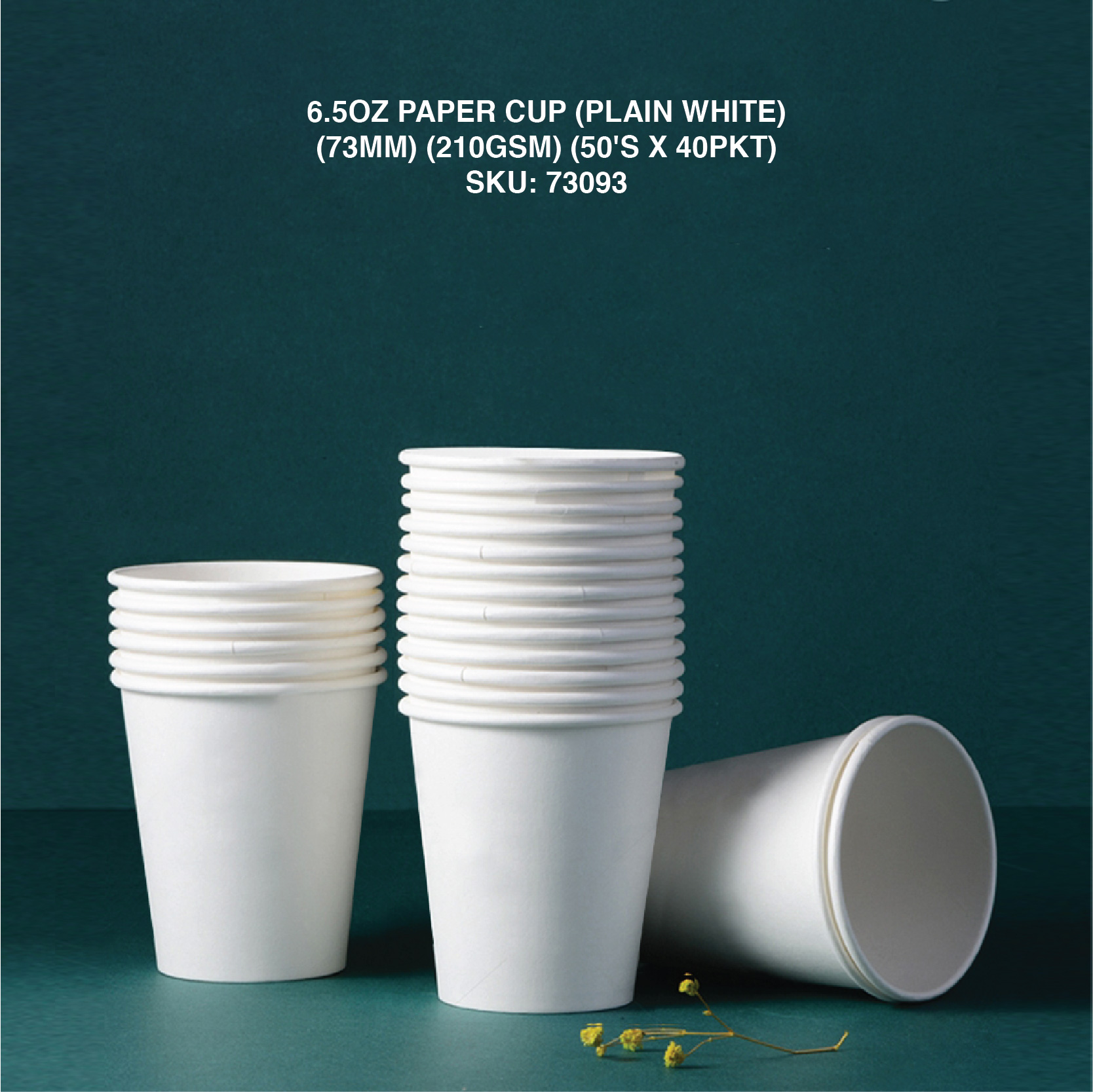 6.5OZ PAPER CUP (PLAIN WHITE) (73MM) (210GSM)