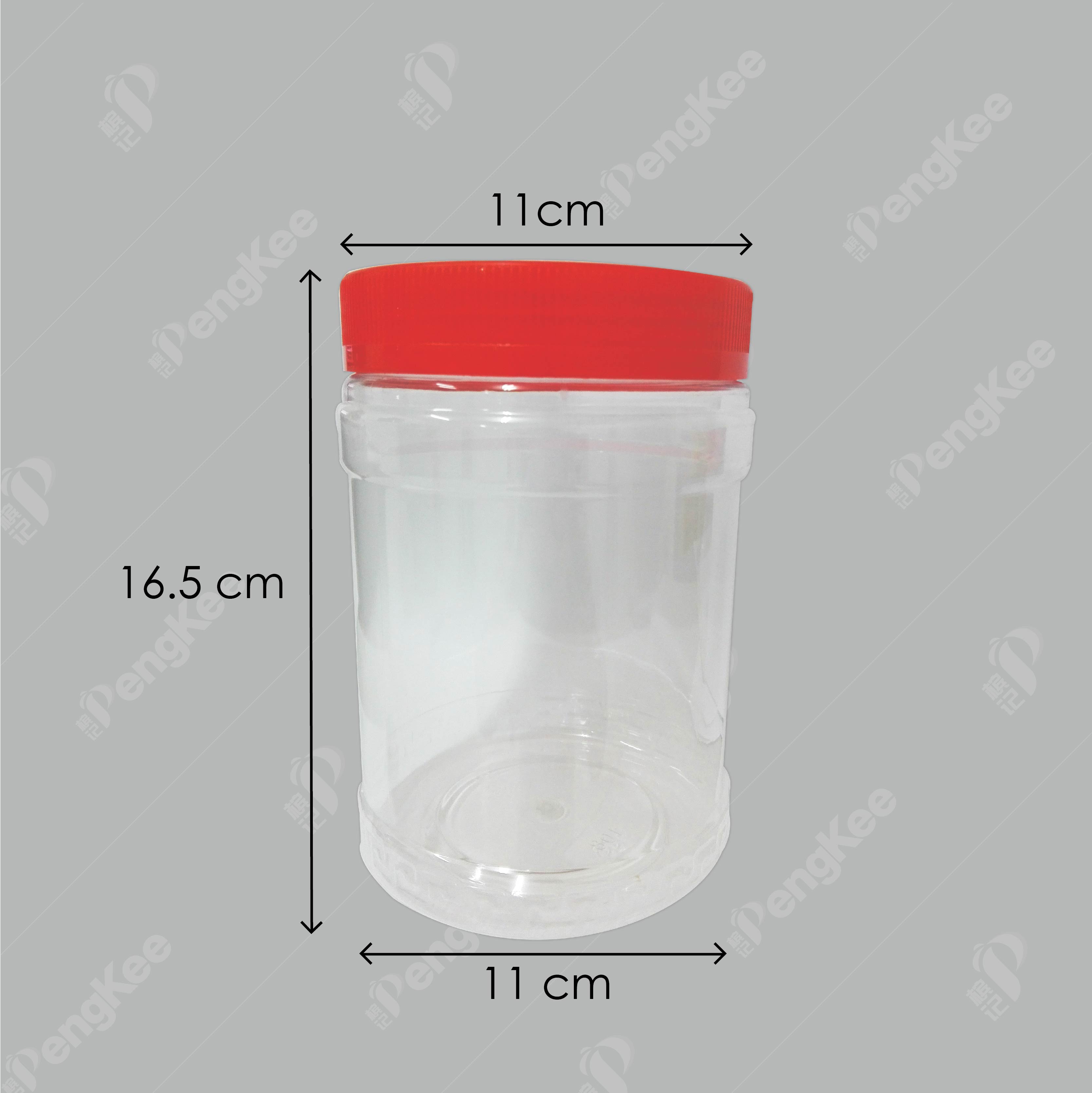 TP108 PLASTIC JAR C/W SCREW CAP (RED) (PC) (45'S/BAG)