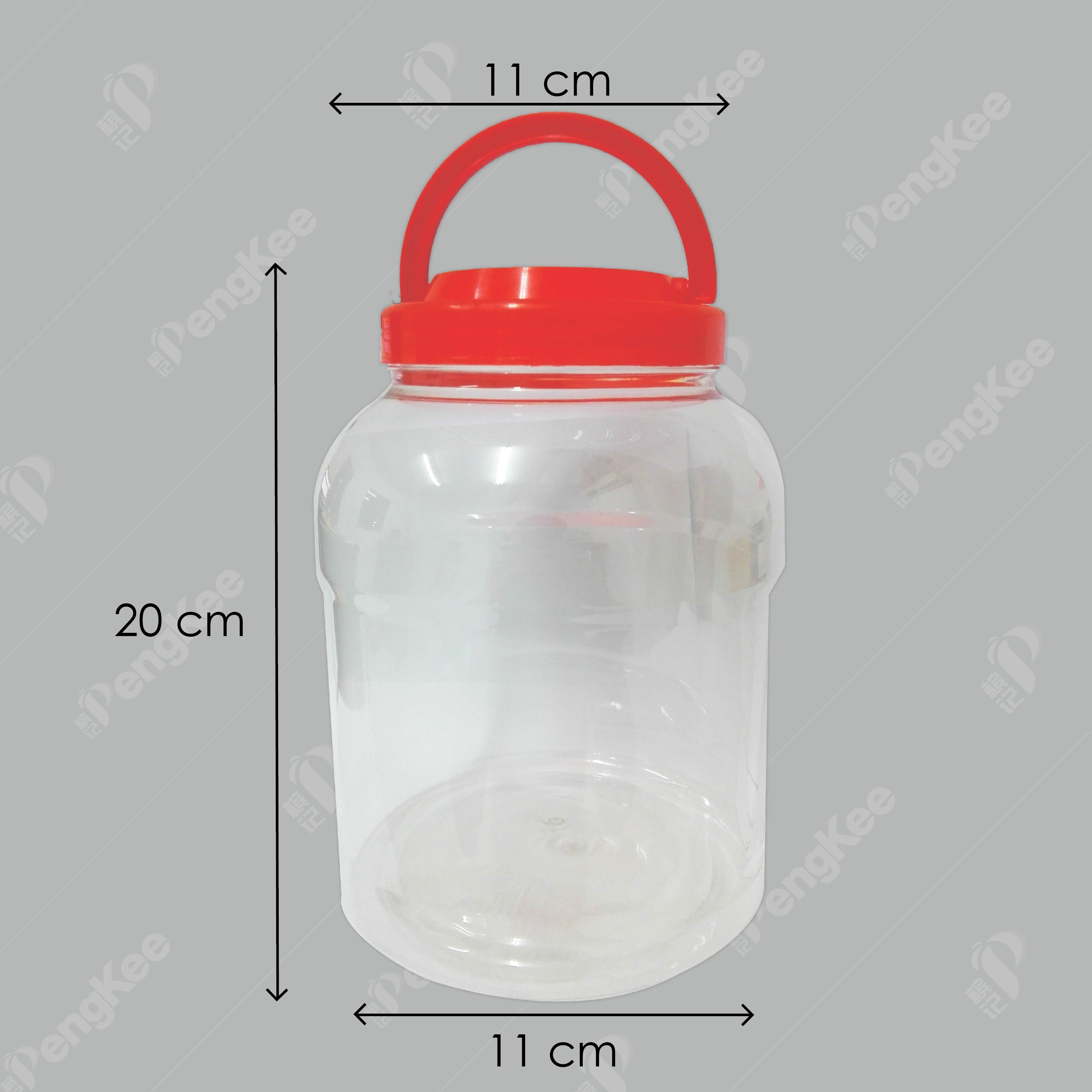 TP6613 (H) PLASTIC JAR C/W SCREW CAP (RED) (1PC) (24PC/BAG)