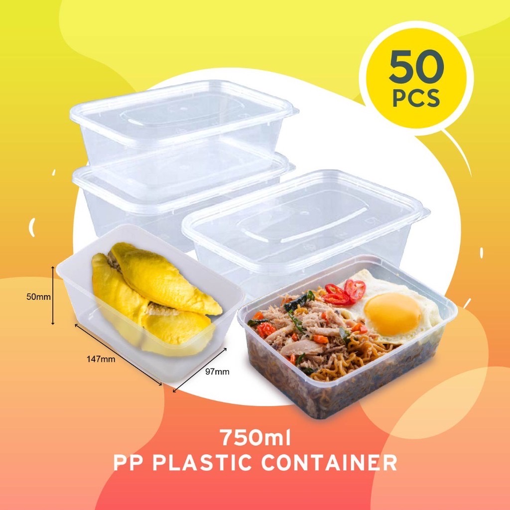 PLASTIC CONTAINER (RECTANGULAR) (+-50'S X 5PKT/CTN) cbware