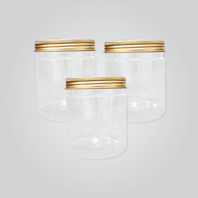 HQ302RSJ ROUND SCREW JAR W/PRESSURE SEAL & GOLD SCREW CAP  (70'S/BAG)