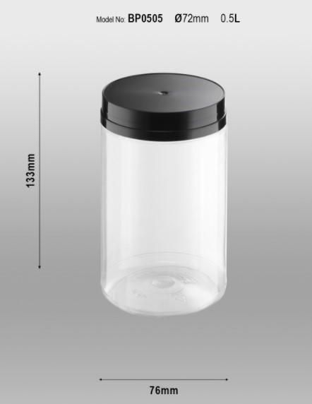 BP0505 PLASTIC BOTTLE C/W SCREW LID (BLK) (15'S) (105'S/BAG)